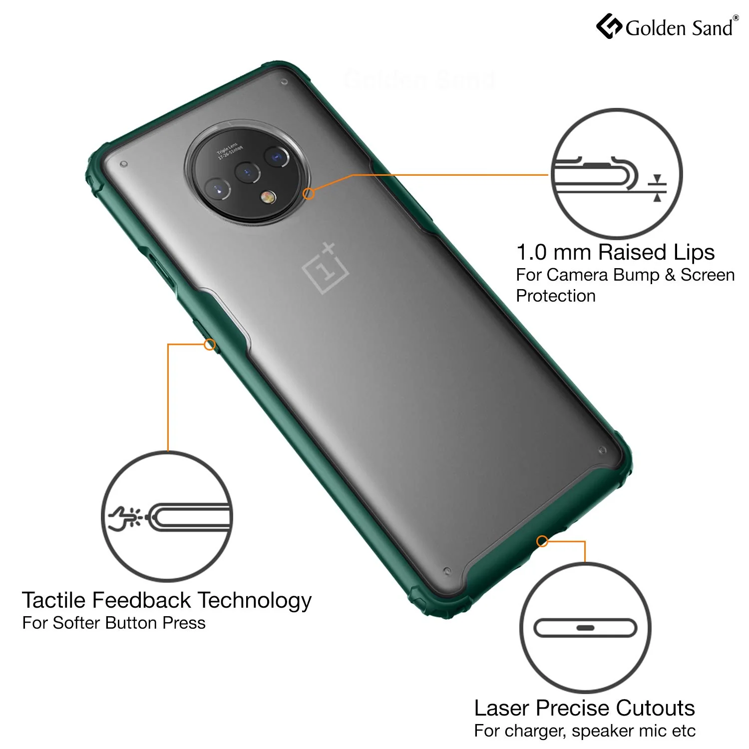 OnePlus 7T (6.55 inch) Back Cover | Rugged Frosted Series, Green - Image 5