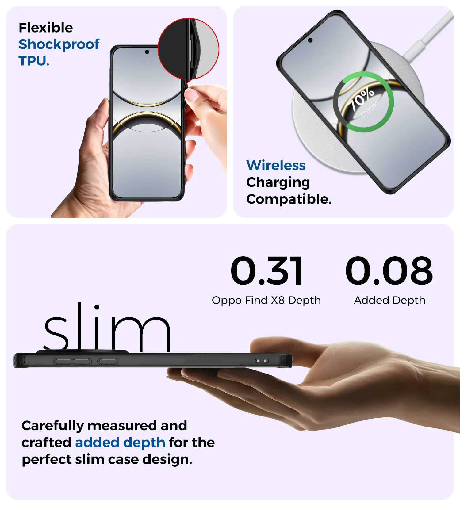 Oppo Find X8 5G (6.59 inch) Back Cover | Rugged Frosted Series, Black - Image 5