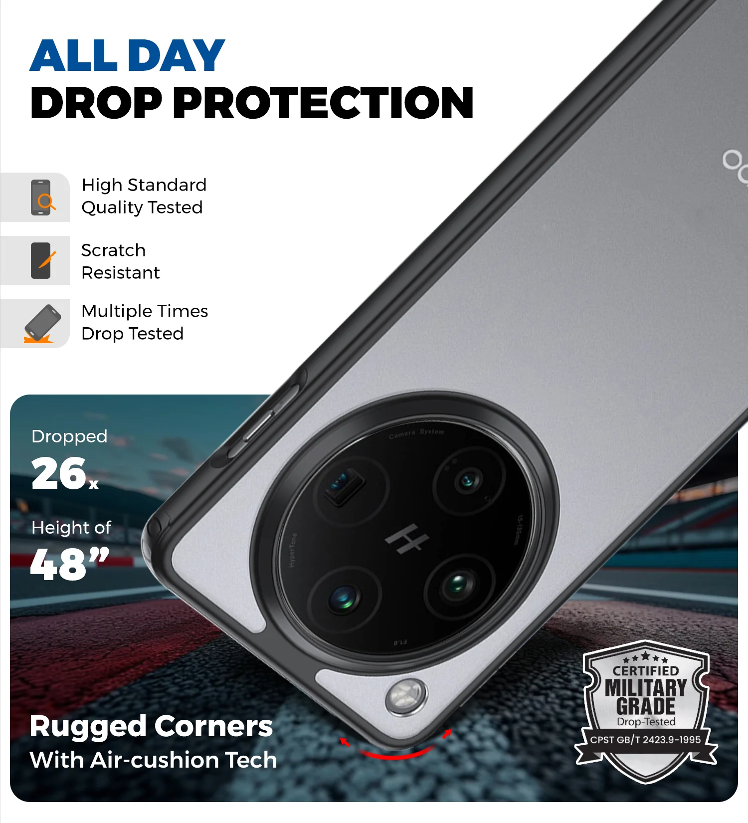 Oppo Find X8 Pro 5G (6.78 inch) Back Cover | Rugged Frosted Series, Black - Image 4