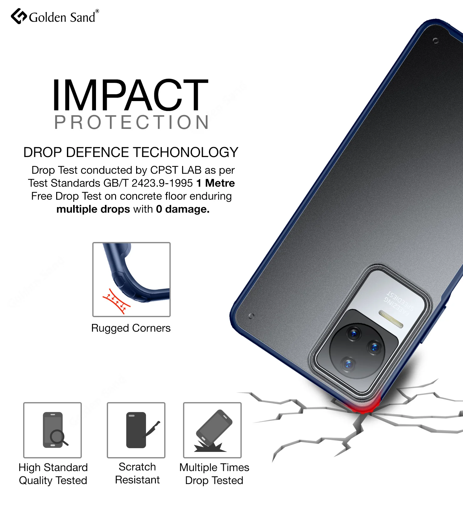 POCO F4 5G (6.67 inch) Back Cover | Rugged Frosted Series, Blue - Image 3