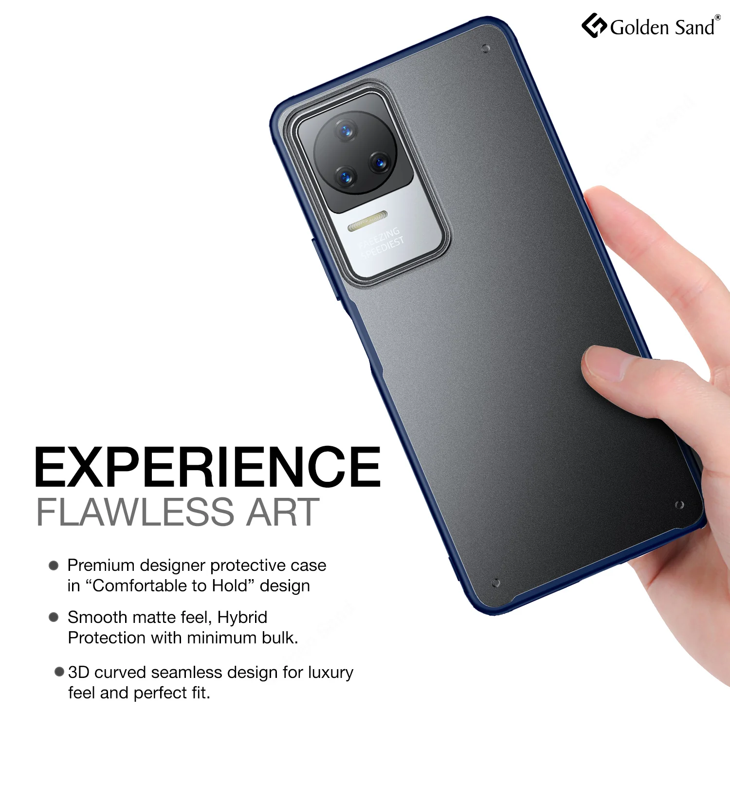 POCO F4 5G (6.67 inch) Back Cover | Rugged Frosted Series, Blue - Image 4