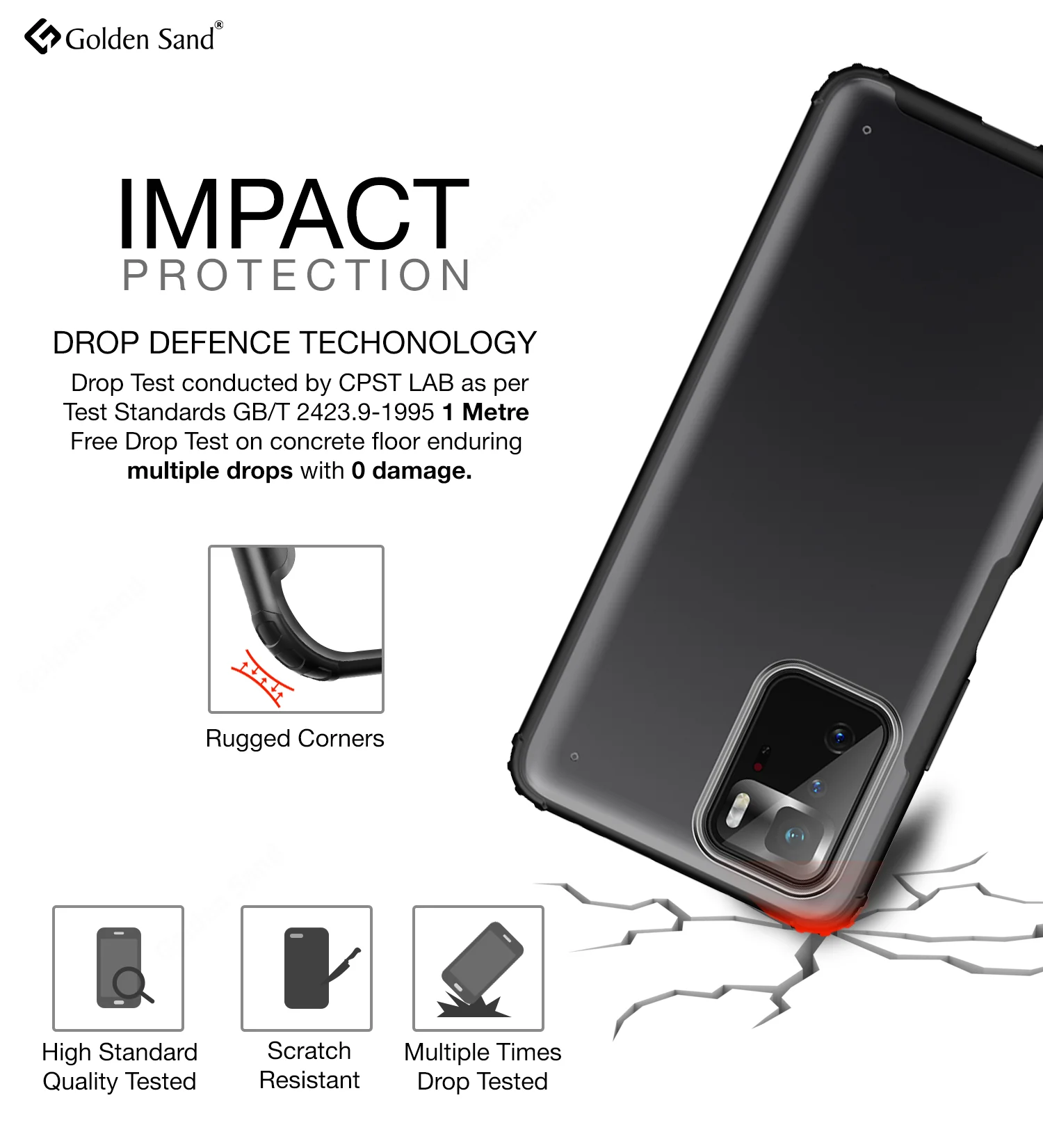 Poco X3 GT (6.6 inch) Back Cover | Rugged Frosted Series, Black - Image 3