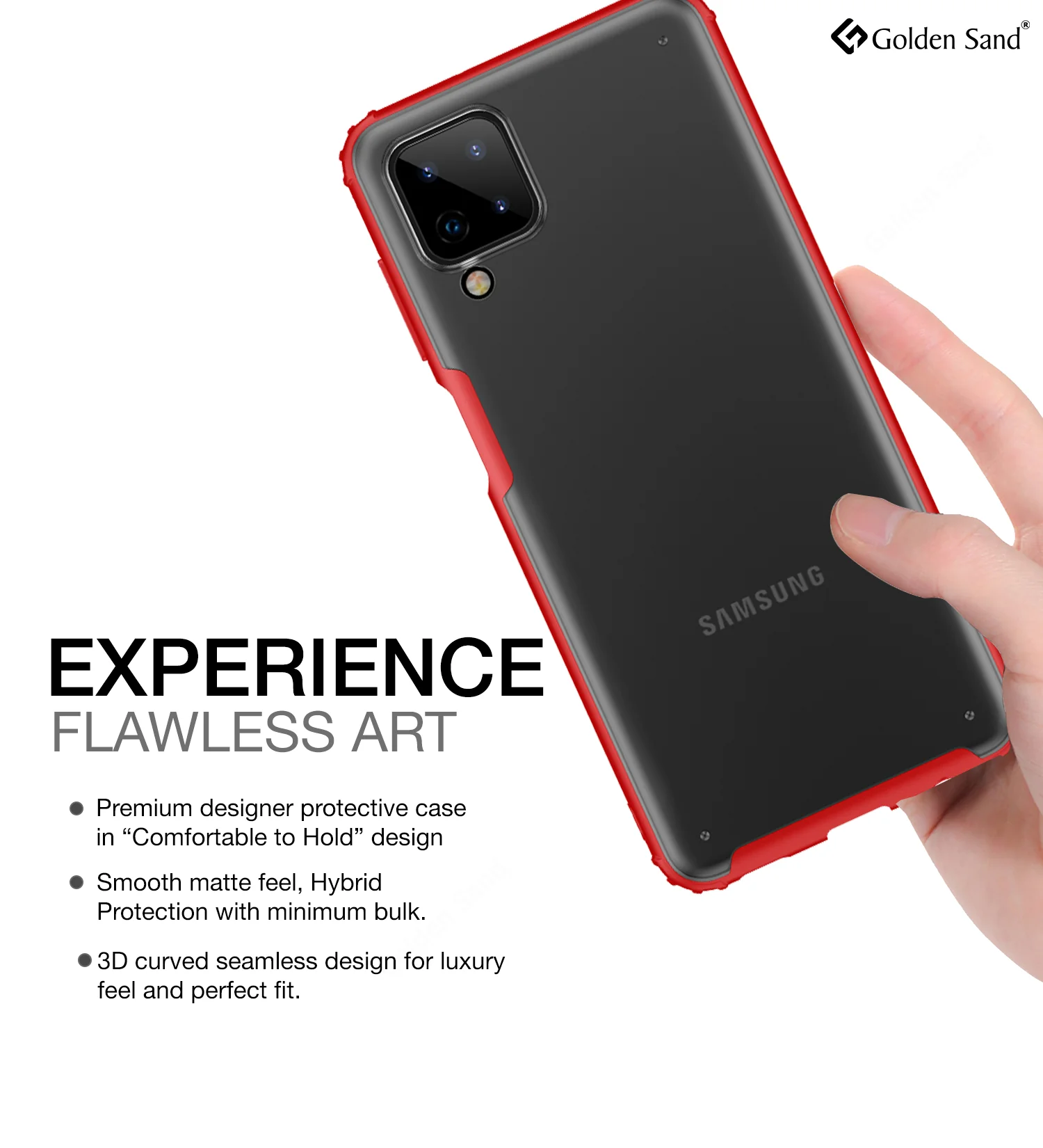 Samsung Galaxy A12, Samsung Galaxy M12, Samsung Galaxy F12 (6.5 inch) Back Cover | Rugged Frosted Series, Red - Image 4