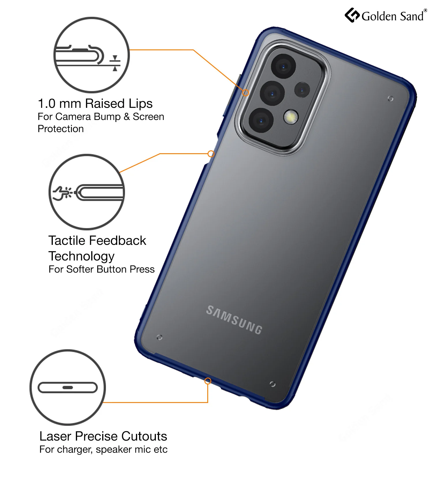 Samsung Galaxy A23 5G, Samsung Galaxy A23 4G (6.6 inch) Back Cover | Rugged Frosted Series, Blue - Image 5