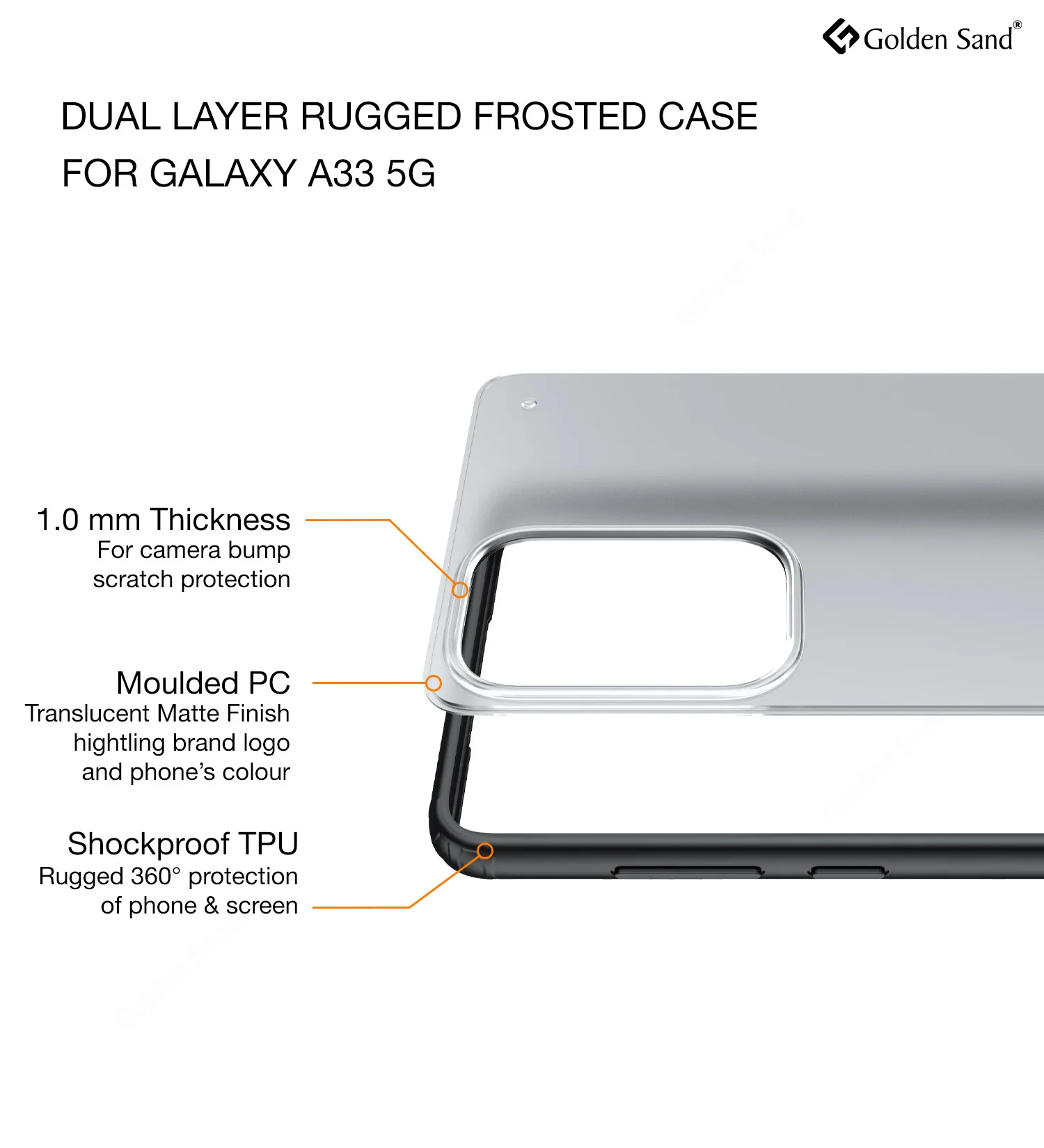 Samsung Galaxy A33 5G (6.4 inch) Back Cover | Rugged Frosted Series, Black - Image 2