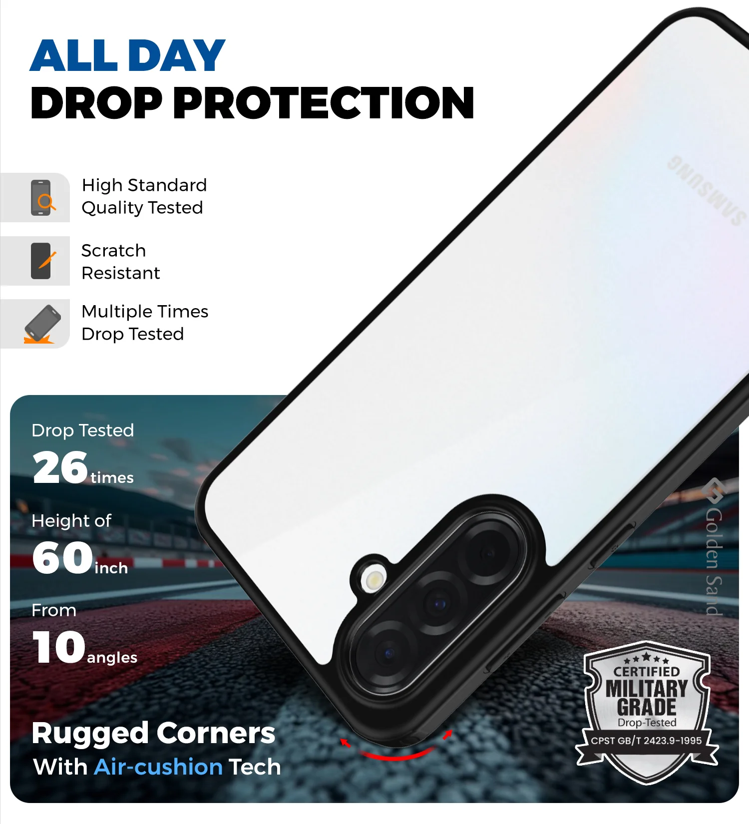 Samsung Galaxy A36 5G (6.7 inch) Back Cover | Rugged Frosted Series, Black - Image 4