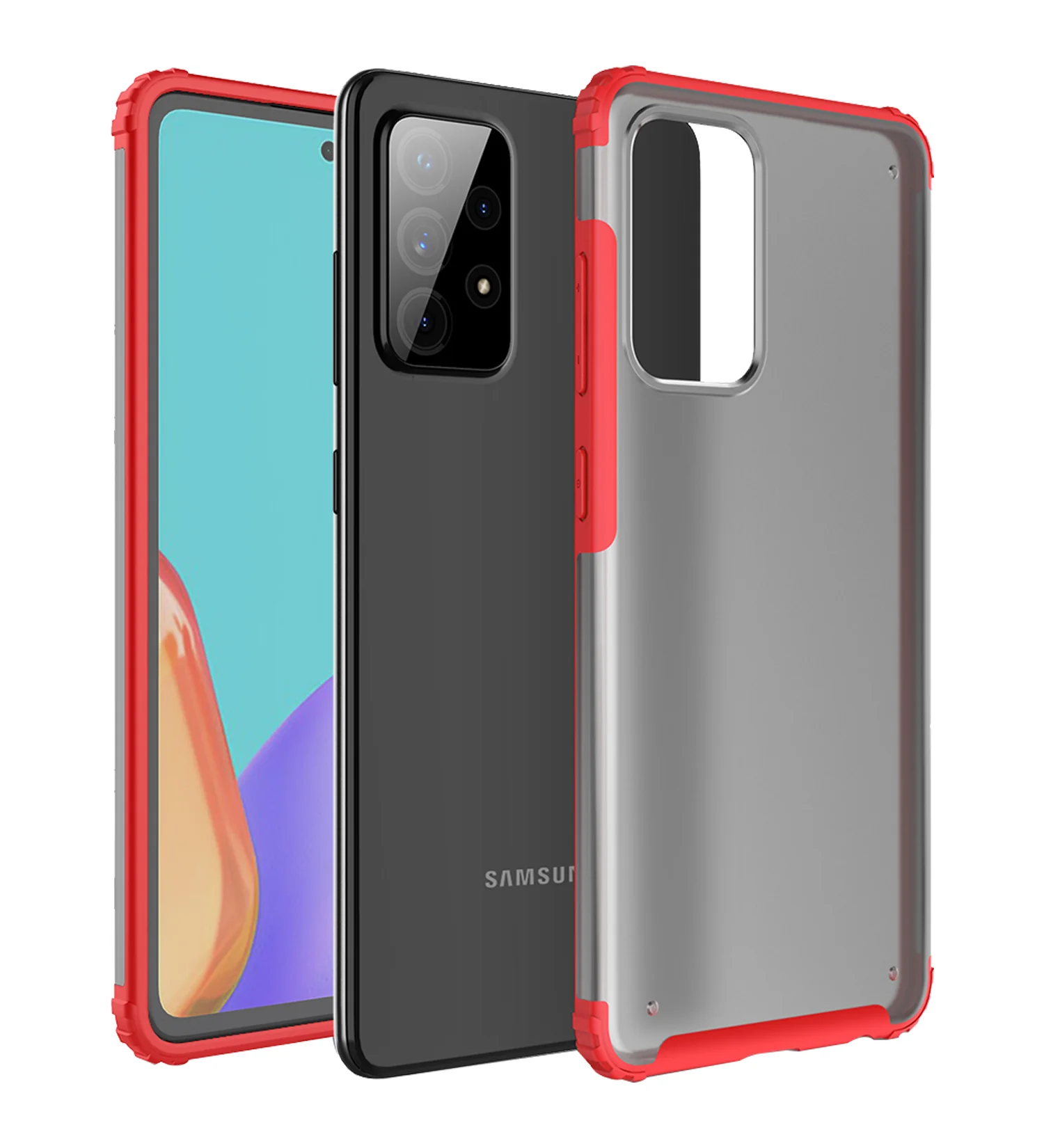 Samsung Galaxy A52 5G, Samsung Galaxy A52, Samsung Galaxy A52s 5G (6.5 inch) Back Cover | Rugged Frosted Series, Red