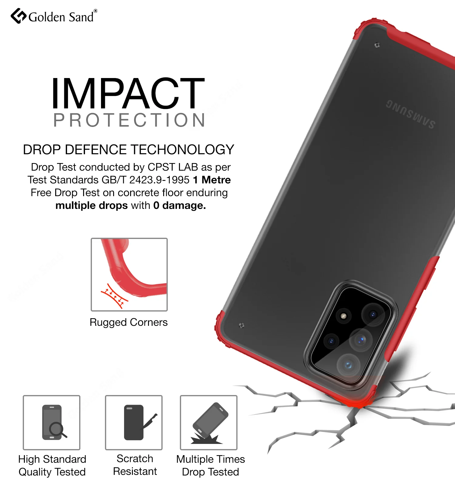 Samsung Galaxy A52 5G, Samsung Galaxy A52, Samsung Galaxy A52s 5G (6.5 inch) Back Cover | Rugged Frosted Series, Red - Image 3