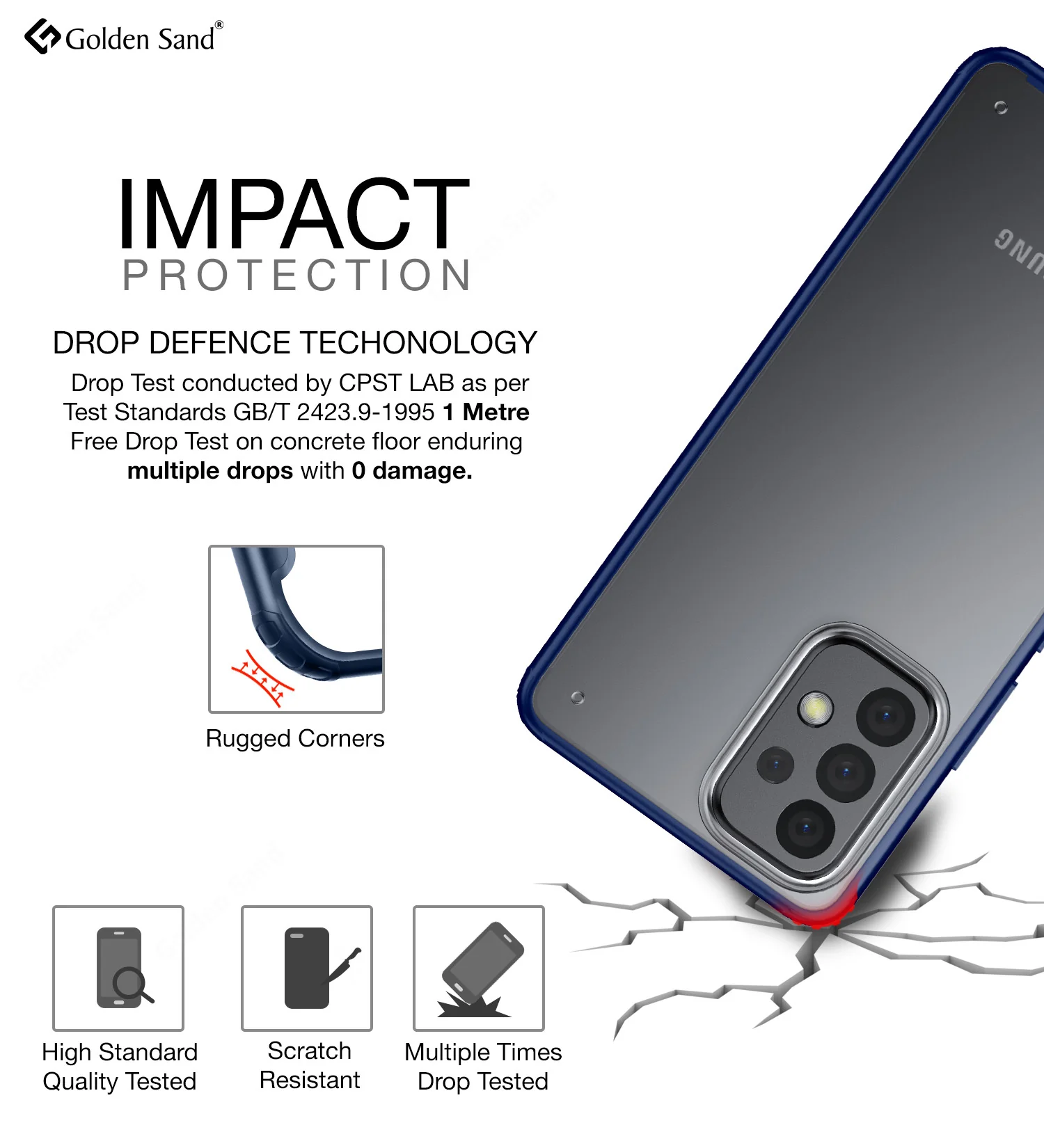 Samsung Galaxy A53 5G (6.5 inch) Back Cover | Rugged Frosted Series, Blue - Image 3