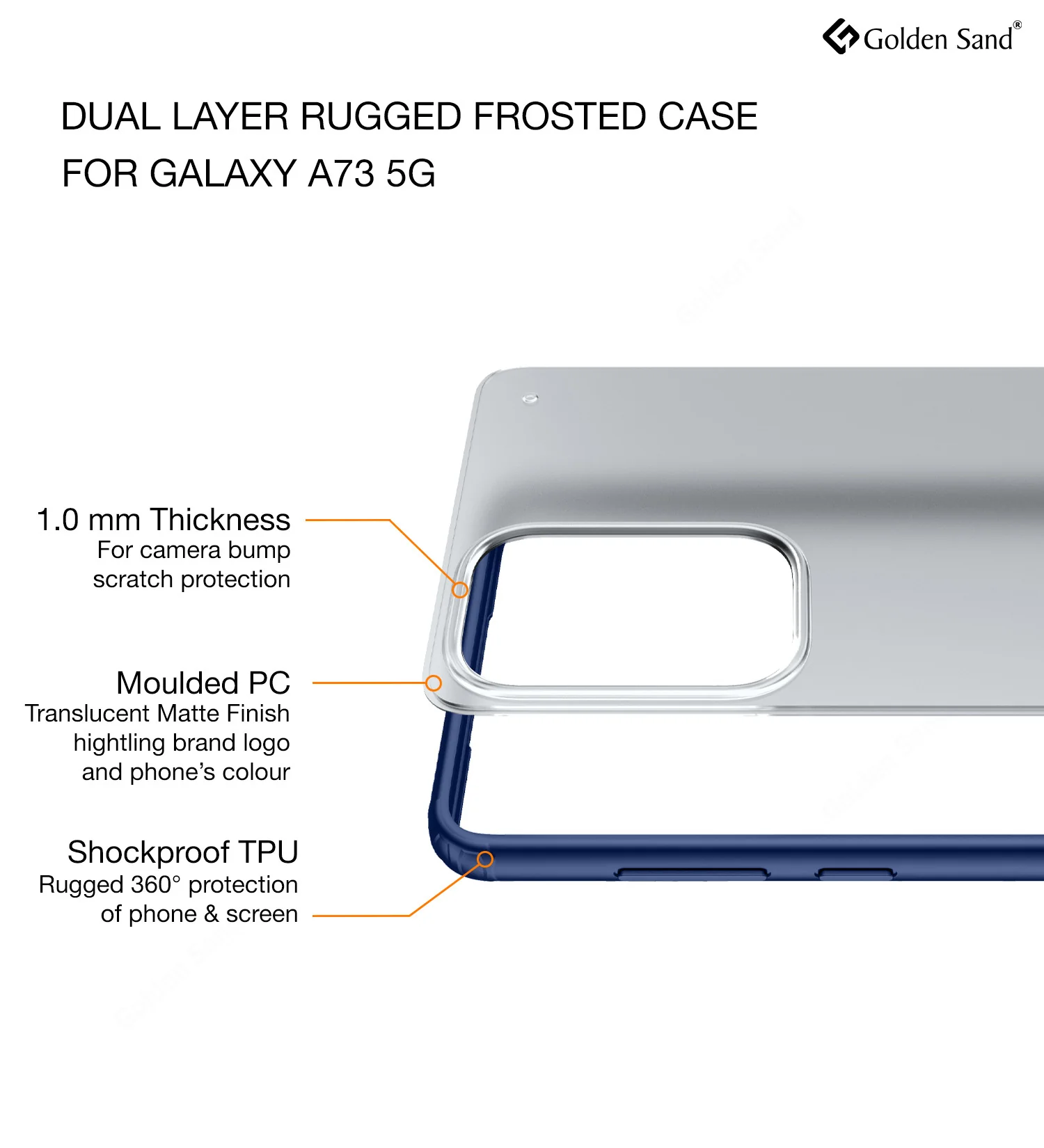 Samsung Galaxy A73 5G (6.7 inch) Back Cover | Rugged Frosted Series, Blue - Image 2