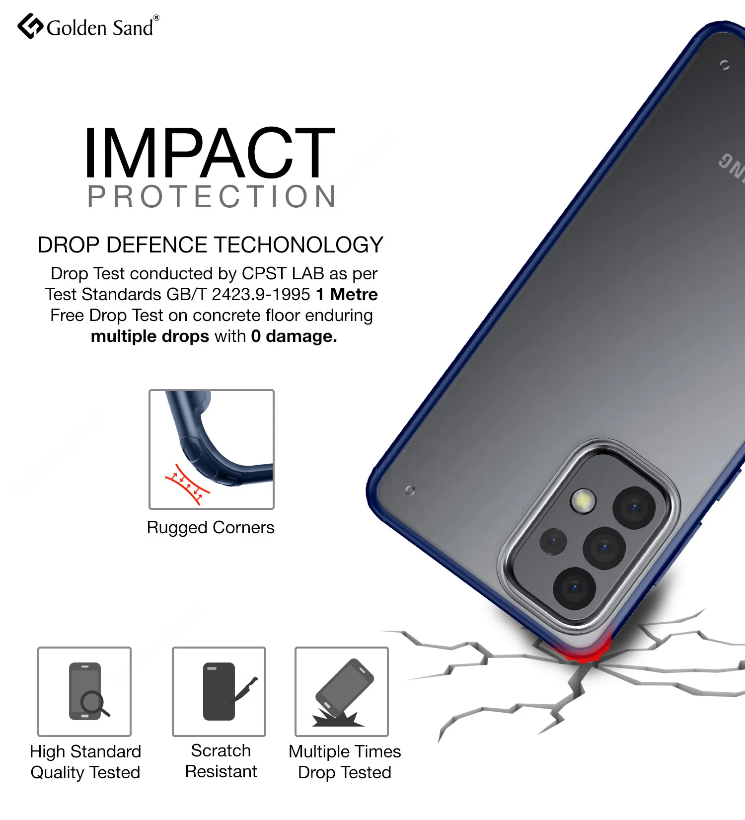 Samsung Galaxy A73 5G (6.7 inch) Back Cover | Rugged Frosted Series, Blue - Image 3