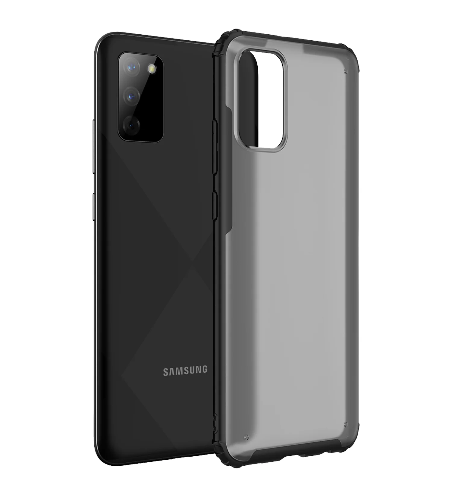Samsung Galaxy M02s, Samsung Galaxy F02s (6.5 inch) Back Cover | Rugged Frosted Series, Black