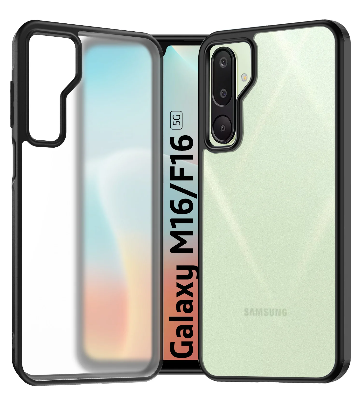 Samsung Galaxy M16 5G, Samsung Galaxy F16 5G (6.7 inch) Back Cover | Rugged Frosted Series, Black