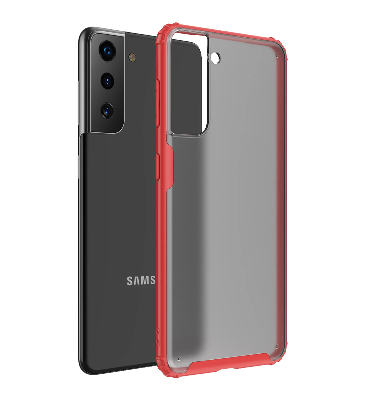 Samsung Galaxy S21 5G (6.2 inch) Back Cover | Rugged Frosted Series, Red