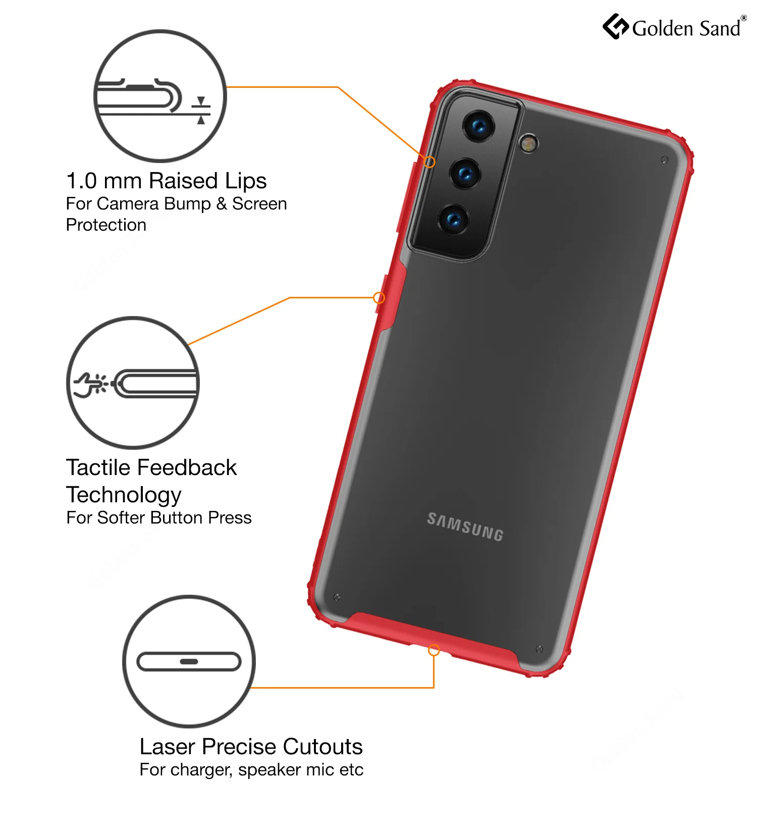 Samsung Galaxy S21 5G (6.2 inch) Back Cover | Rugged Frosted Series, Red - Image 5
