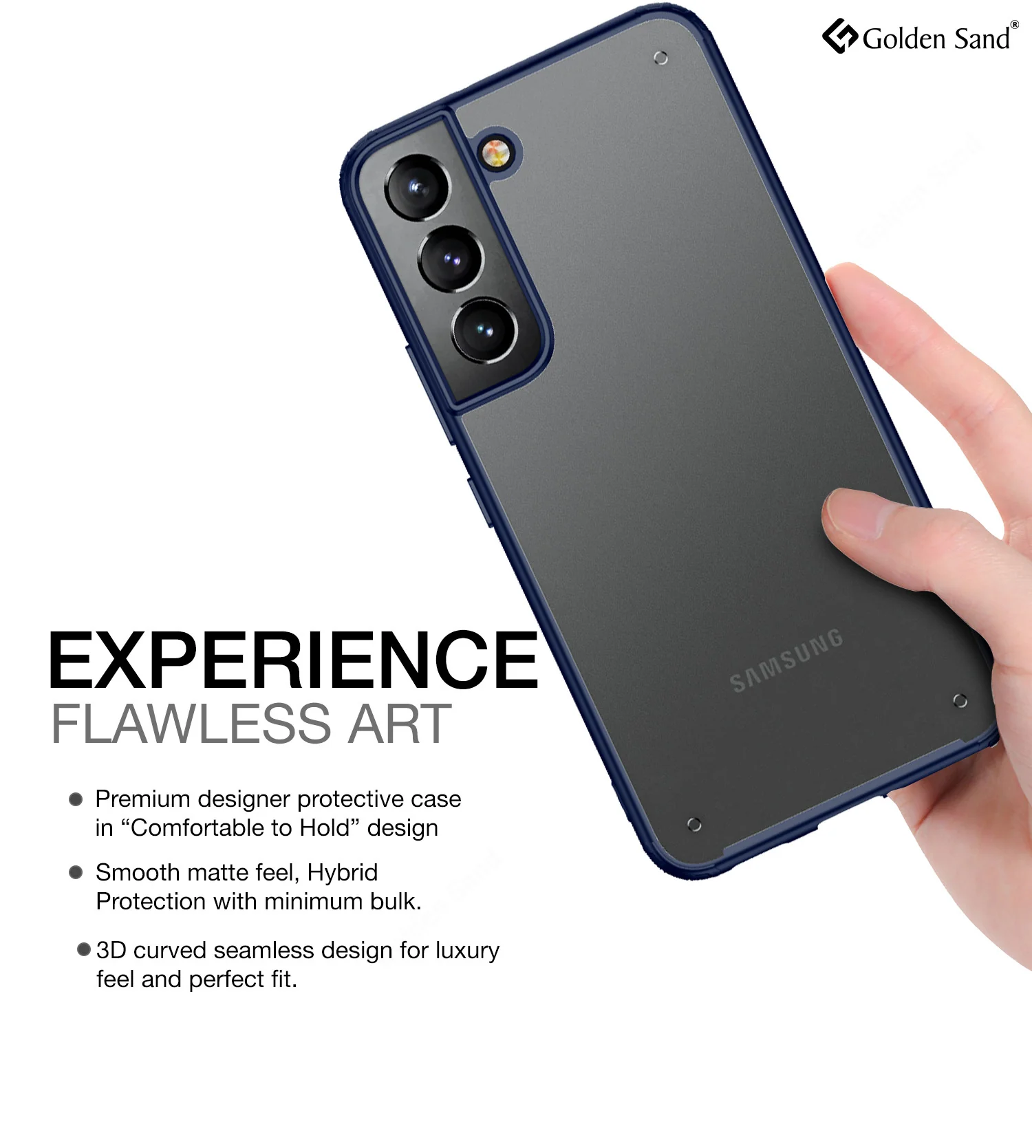 Samsung Galaxy S22+ Plus 5G (6.6 inch) Back Cover | Rugged Frosted Series, Blue - Image 4