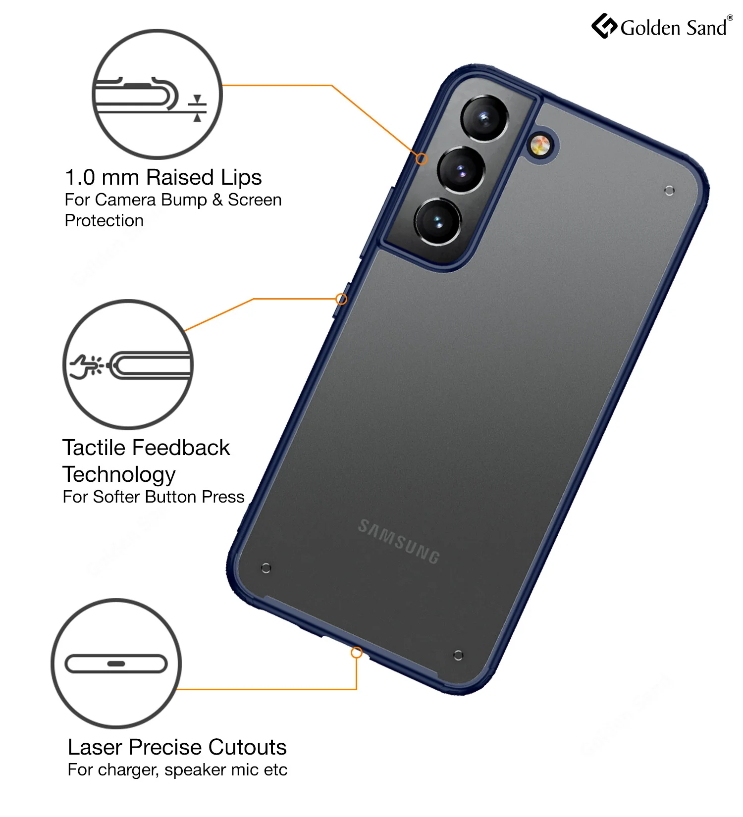 Samsung Galaxy S22+ Plus 5G (6.6 inch) Back Cover | Rugged Frosted Series, Blue - Image 5