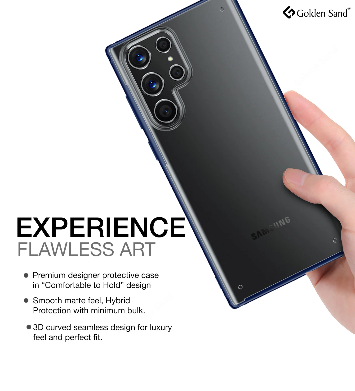 Samsung Galaxy S22 Ultra 5G (6.8 inch) Back Cover | Rugged Frosted Series, Blue - Image 4