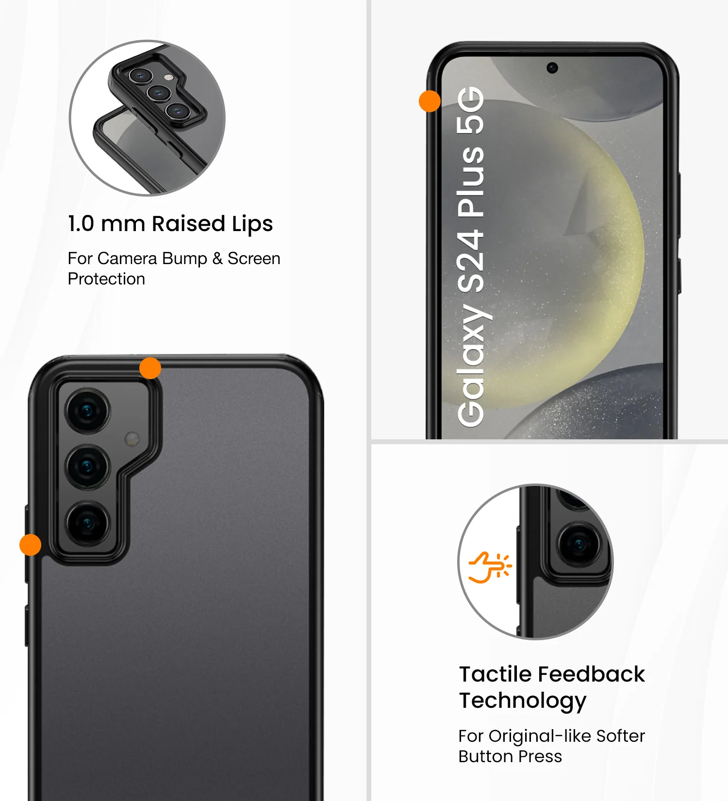 Samsung Galaxy S24+ Plus 5G (6.7 inch) Back Cover | Rugged Frosted Series, Black - Image 6