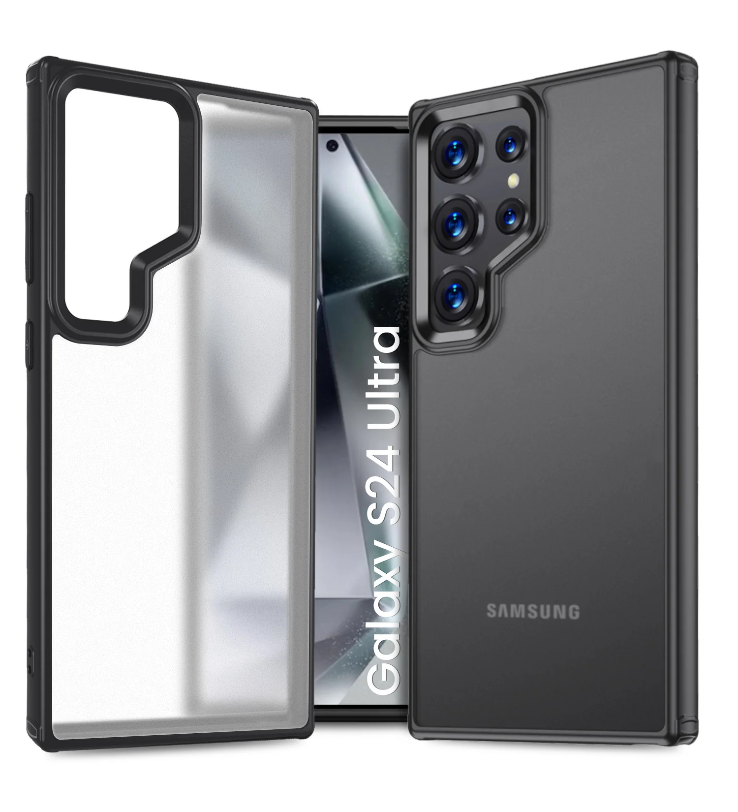 Samsung Galaxy S24 Ultra 5G (6.8 inch) Back Cover | Rugged Frosted Series, Black
