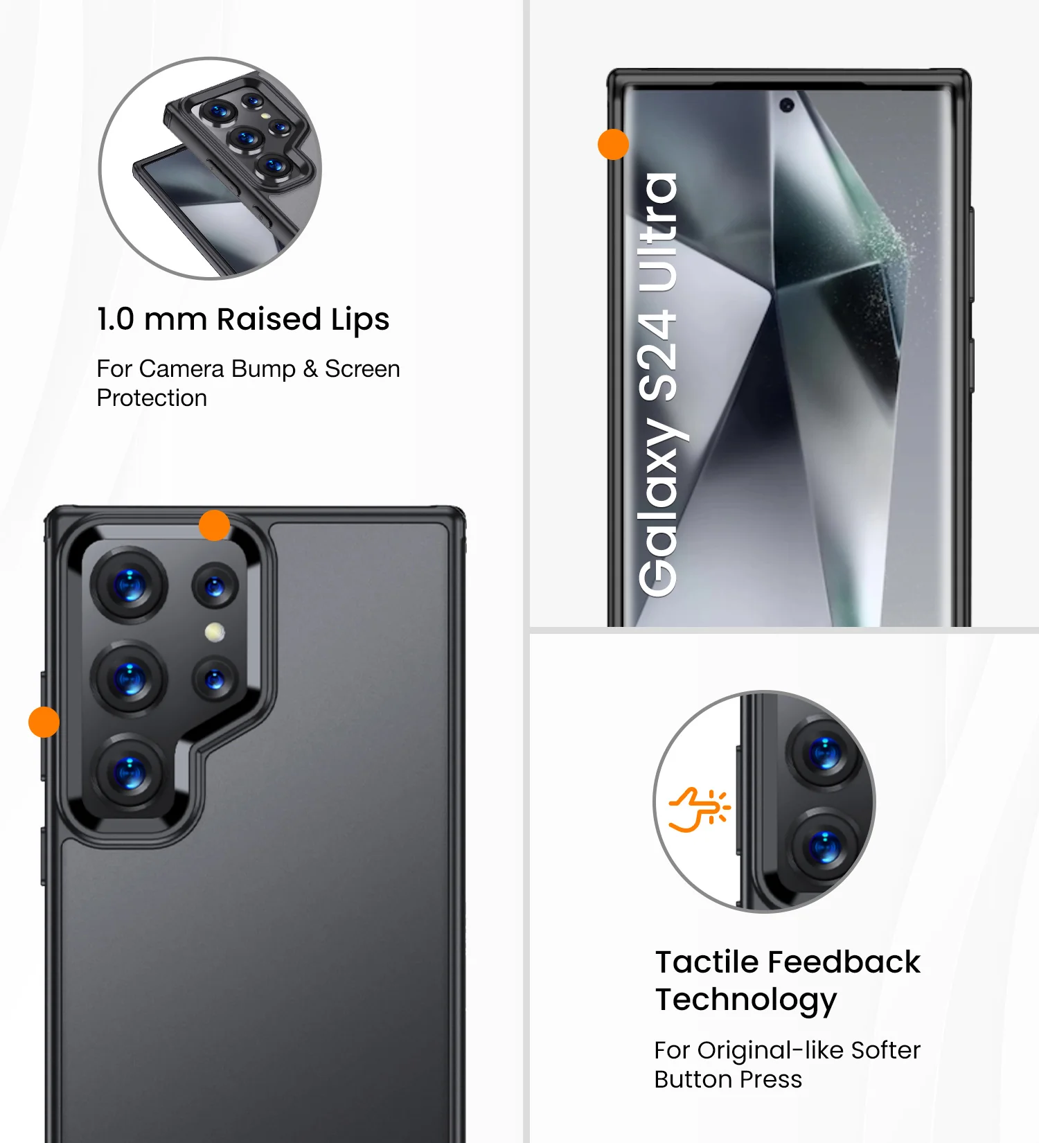 Samsung Galaxy S24 Ultra 5G (6.8 inch) Back Cover | Rugged Frosted Series, Black - Image 6