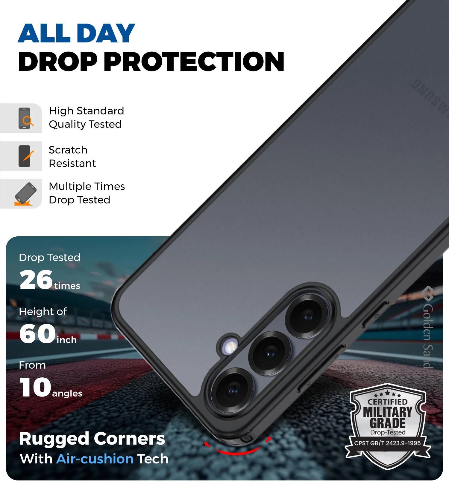 Samsung Galaxy S25 Plus 5G (6.7 inch) Back Cover | Rugged Frosted Series, Black - Image 5