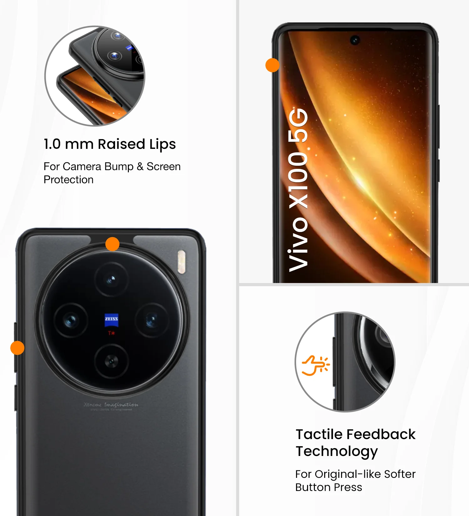 Vivo X100 5G (6.78 inch) Back Cover | Rugged Frosted Series, Black - Image 6