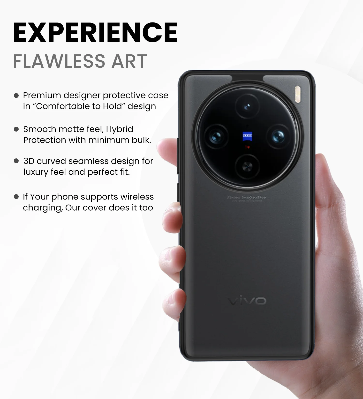 Vivo X100 Pro 5G (6.78 inch) Back Cover | Rugged Frosted Series, Black - Image 5