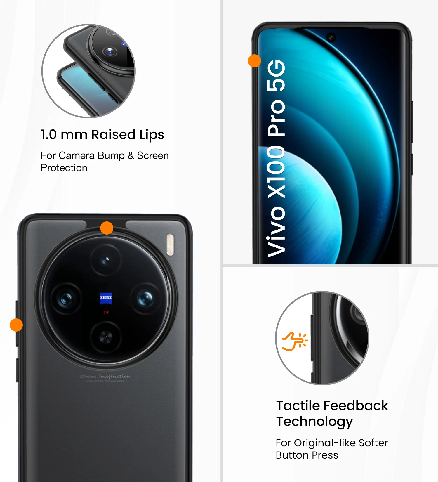 Vivo X100 Pro 5G (6.78 inch) Back Cover | Rugged Frosted Series, Black - Image 6