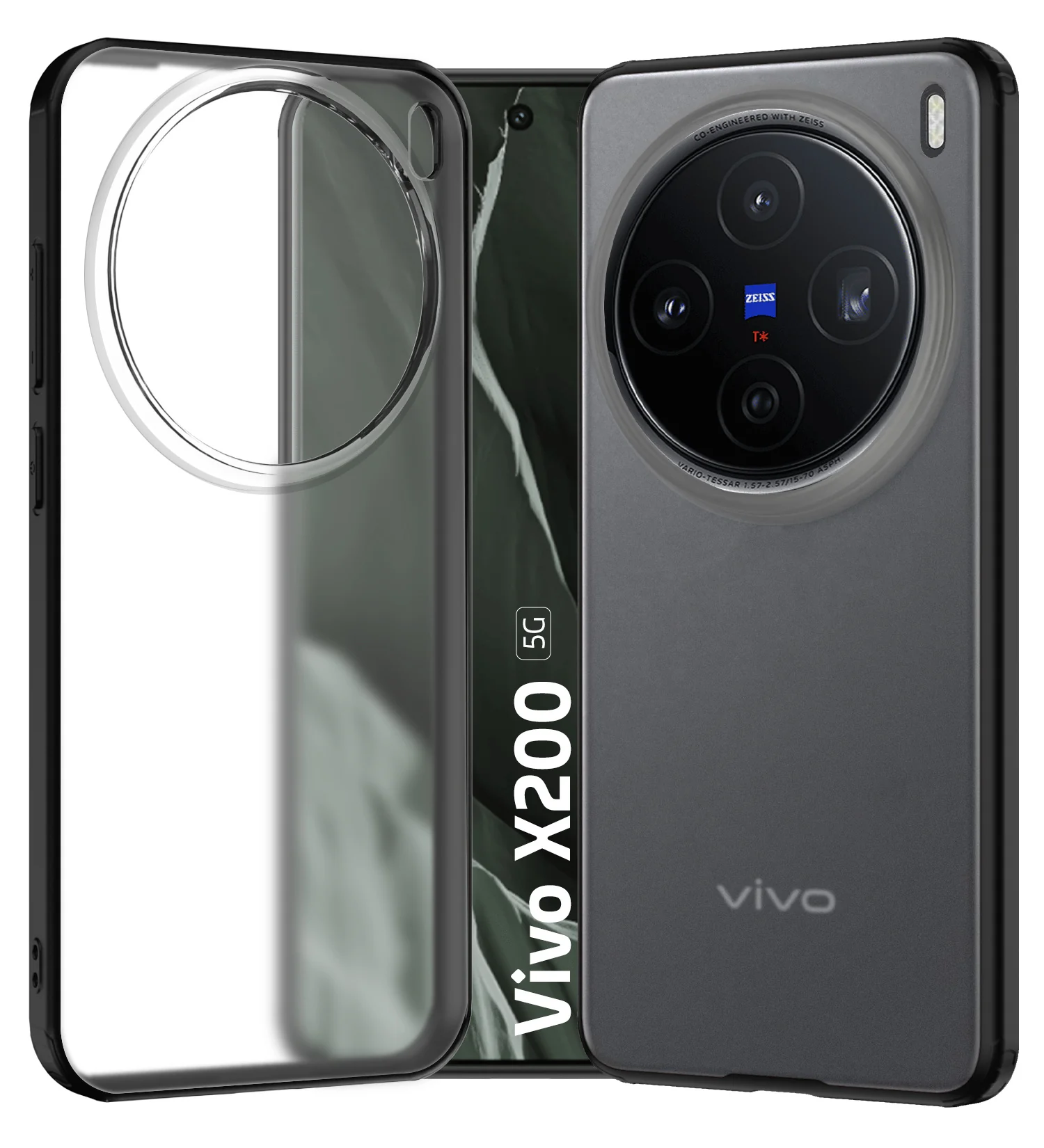 Vivo X200 5G (6.67 inch) Back Cover | Rugged Frosted Series, Black