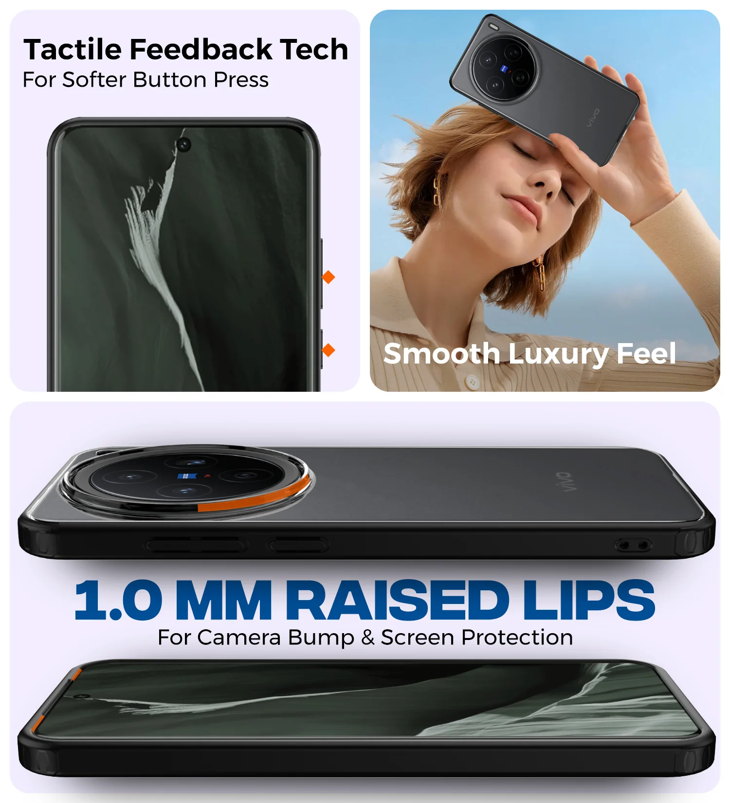 Vivo X200 5G (6.67 inch) Back Cover | Rugged Frosted Series, Black - Image 4