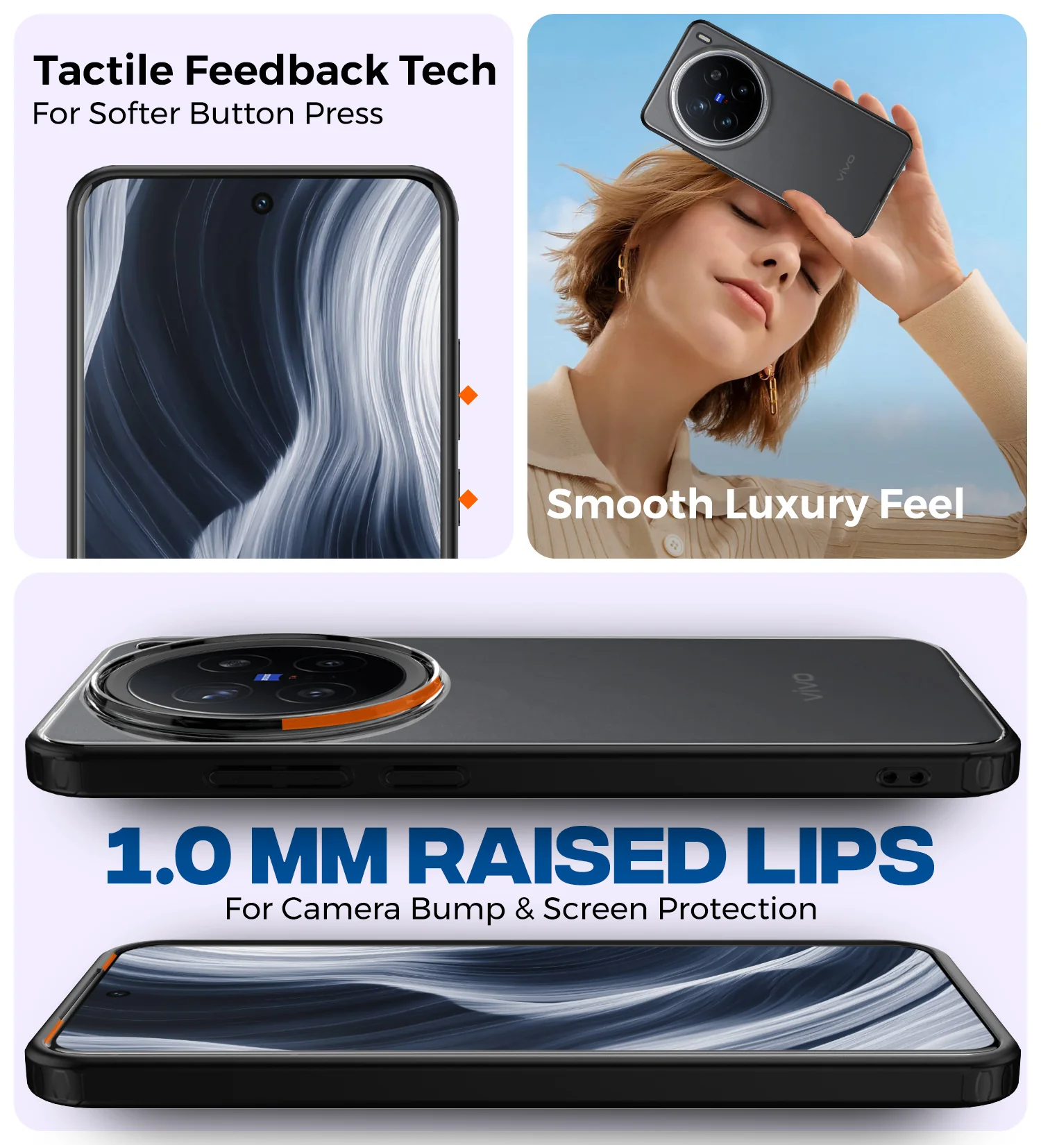 Vivo X200 Pro 5G (6.78 inch) Back Cover | Rugged Frosted Series, Black - Image 4