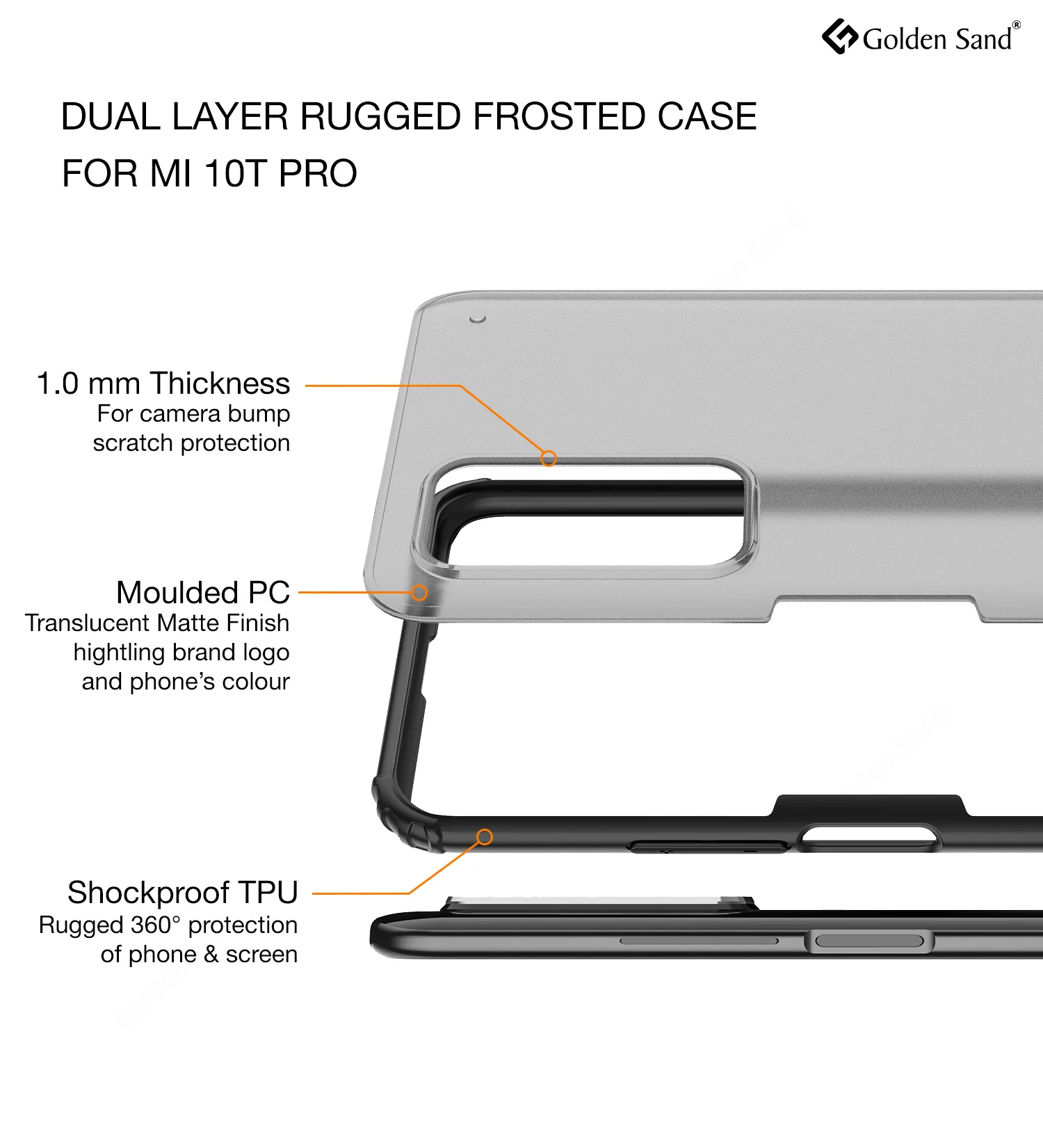 Xiaomi Mi 10T Pro, Mi10T Back Cover | Rugged Frosted Series, Black - Image 2