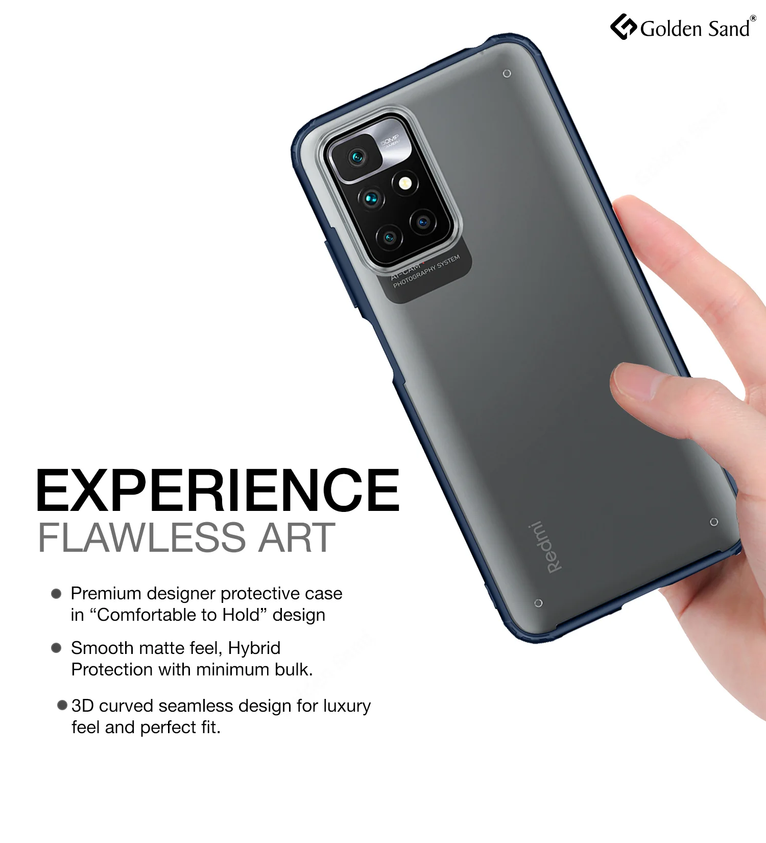 Xiaomi Redmi 10 Prime (6.5 inch) Back Cover | Rugged Frosted Series, Blue - Image 4
