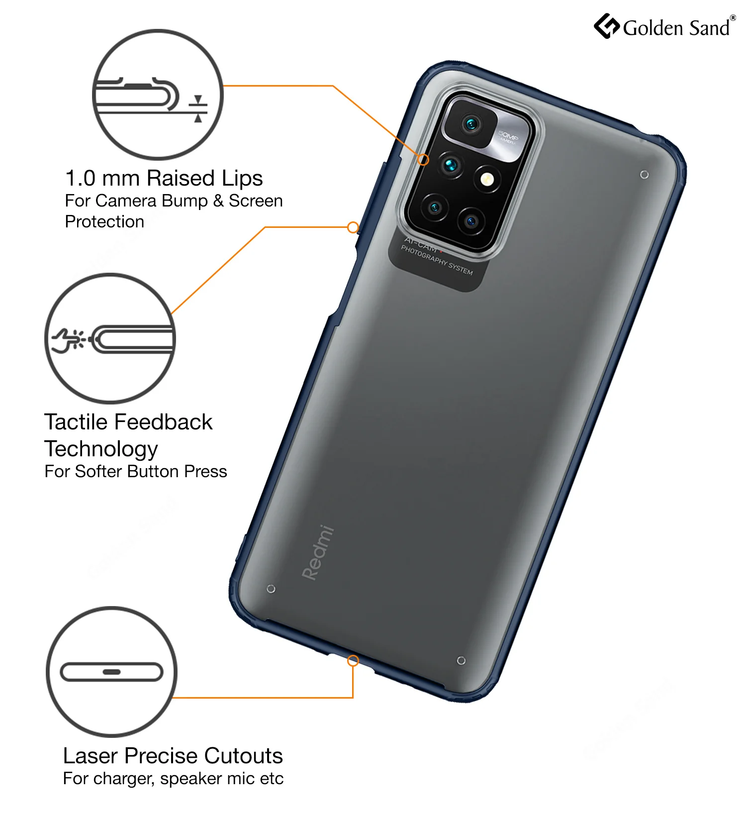Xiaomi Redmi 10 Prime (6.5 inch) Back Cover | Rugged Frosted Series, Blue - Image 5