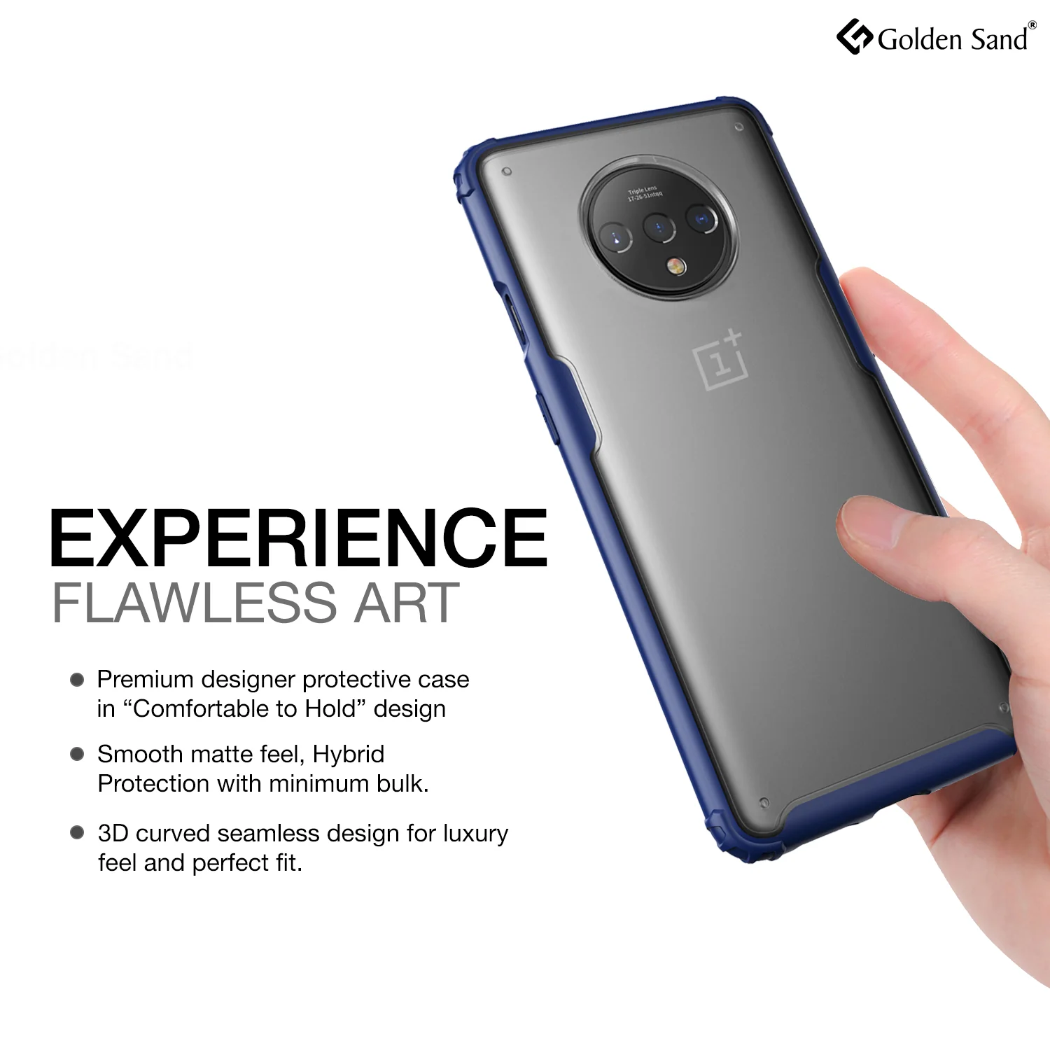 OnePlus 7T (6.55 inch) Back Cover | Rugged Frosted Series, Blue - Image 4
