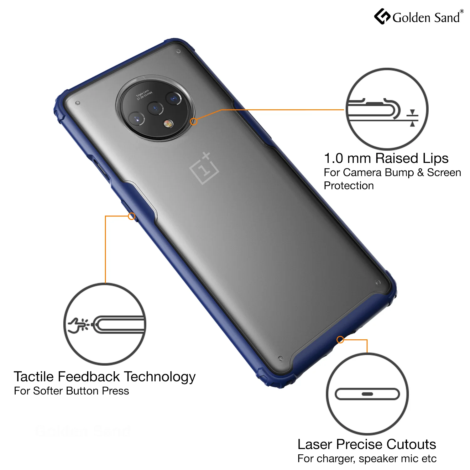 OnePlus 7T (6.55 inch) Back Cover | Rugged Frosted Series, Blue - Image 5