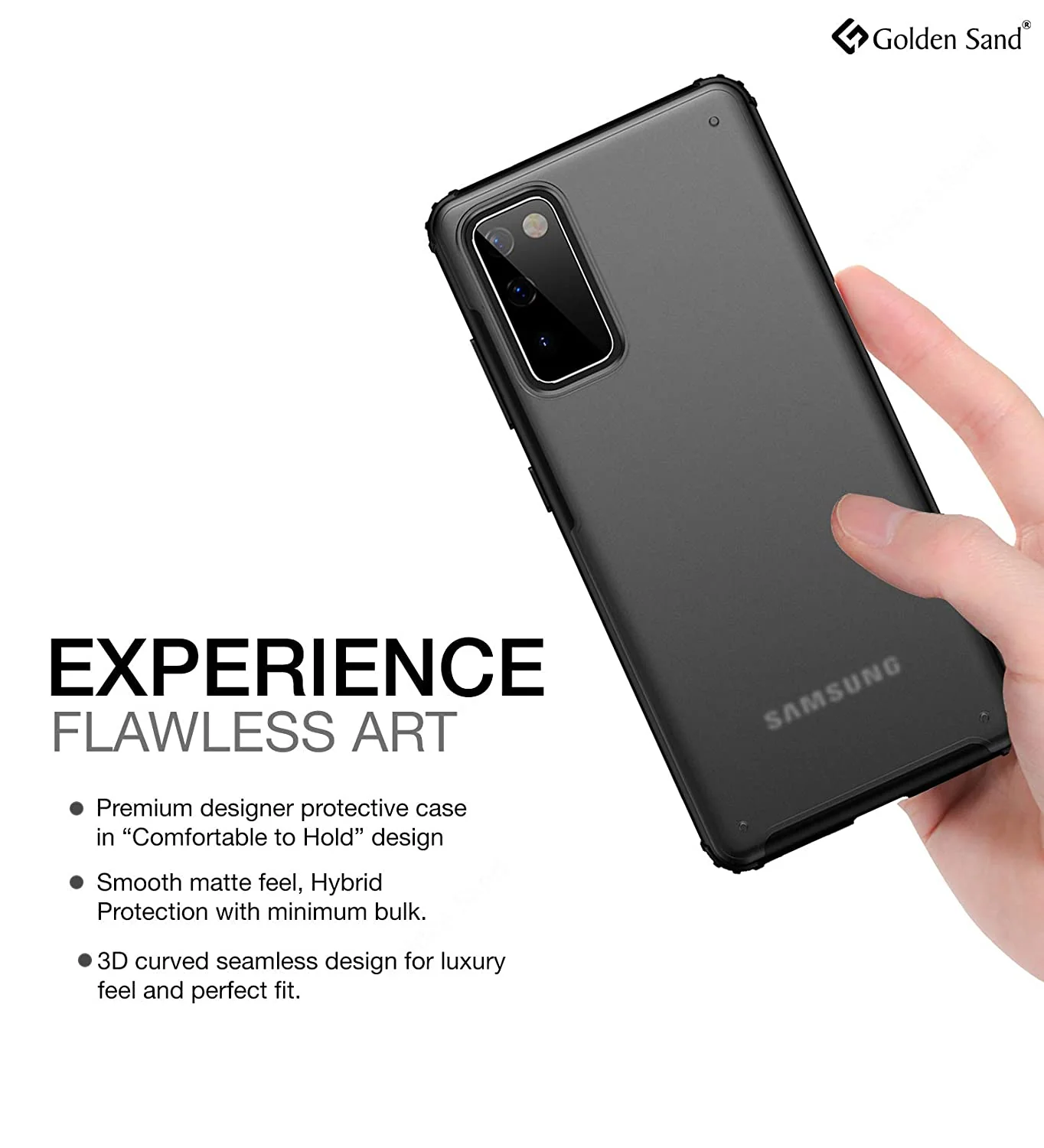 Samsung Galaxy S20 FE, Samsung Galaxy S20 FE 5G Back Cover | Rugged Frosted Series, Black - Image 4