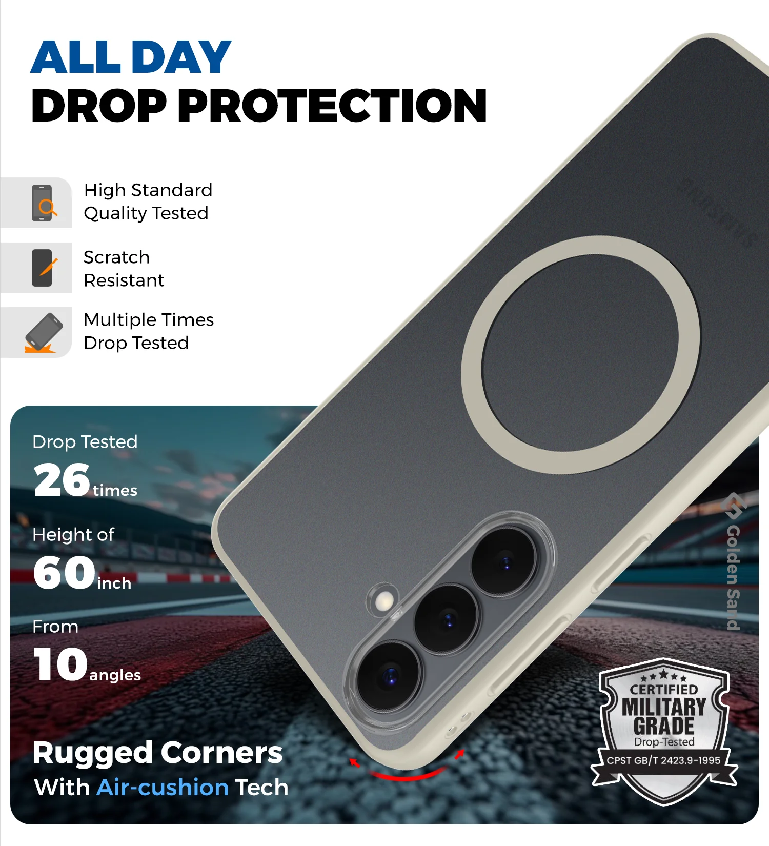 Samsung Galaxy S26 Plus 5G (6.7 inch) Back Cover | Rugged Frosted MagSnap Series, Silver Ivory - Image 4