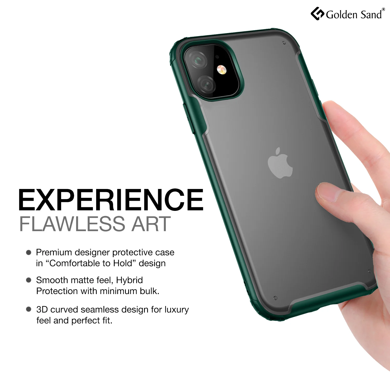 Rugged Frosted Series Hybrid Translucent Back Cover for Apple iPhone 11 6.1 inch, Green - Image 4