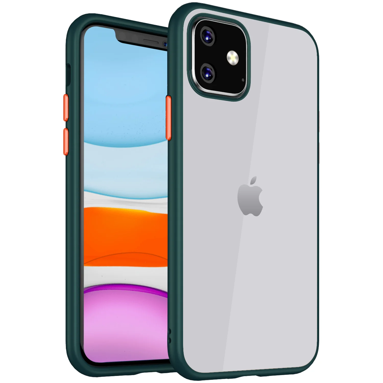 Simply Clear Series Hybrid Transparent Back Cover for Apple iPhone 11 6.1 inch,  Green