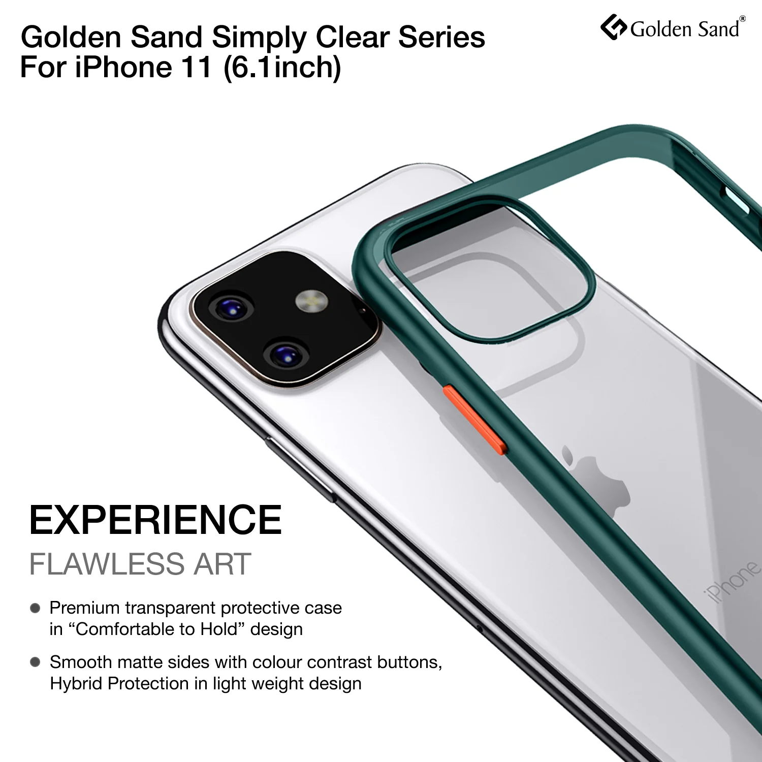 Simply Clear Series Hybrid Transparent Back Cover for Apple iPhone 11 6.1 inch,  Green - Image 2