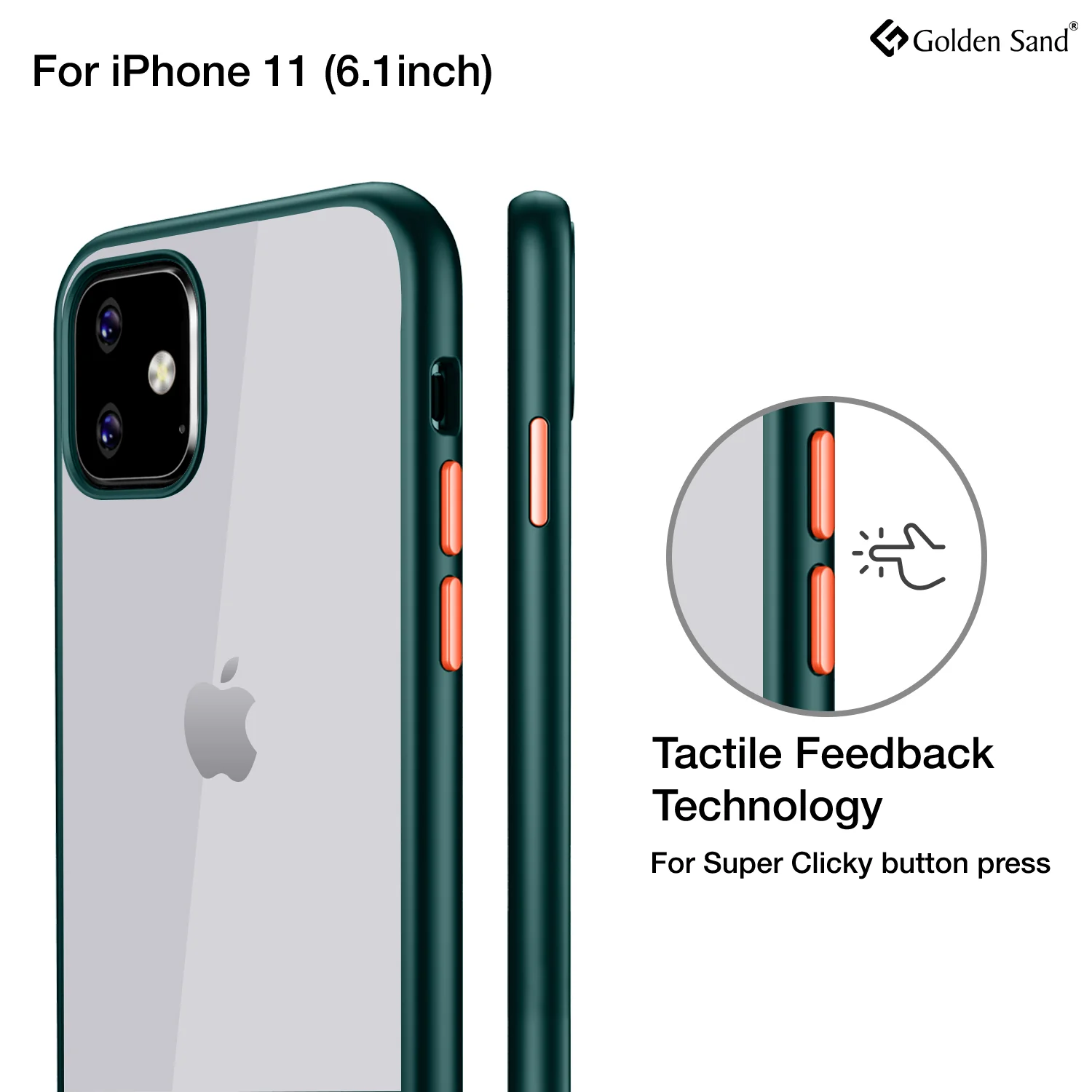 Simply Clear Series Hybrid Transparent Back Cover for Apple iPhone 11 6.1 inch,  Green - Image 4