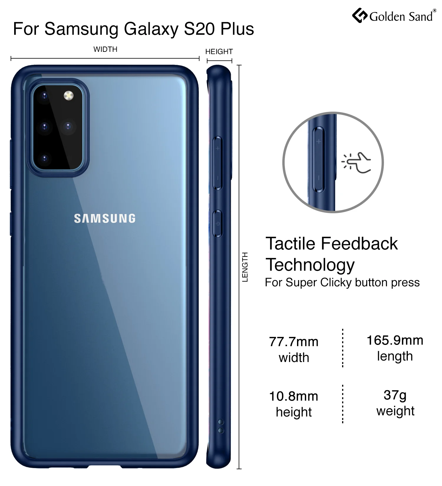 Simply Clear Series Hybrid Transparent Back Cover for Samsung Galaxy S20 Plus 6.7 inch, Blue - Image 4