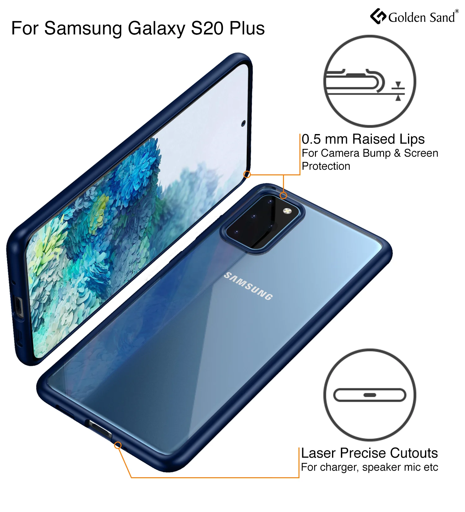 Simply Clear Series Hybrid Transparent Back Cover for Samsung Galaxy S20 Plus 6.7 inch, Blue - Image 5