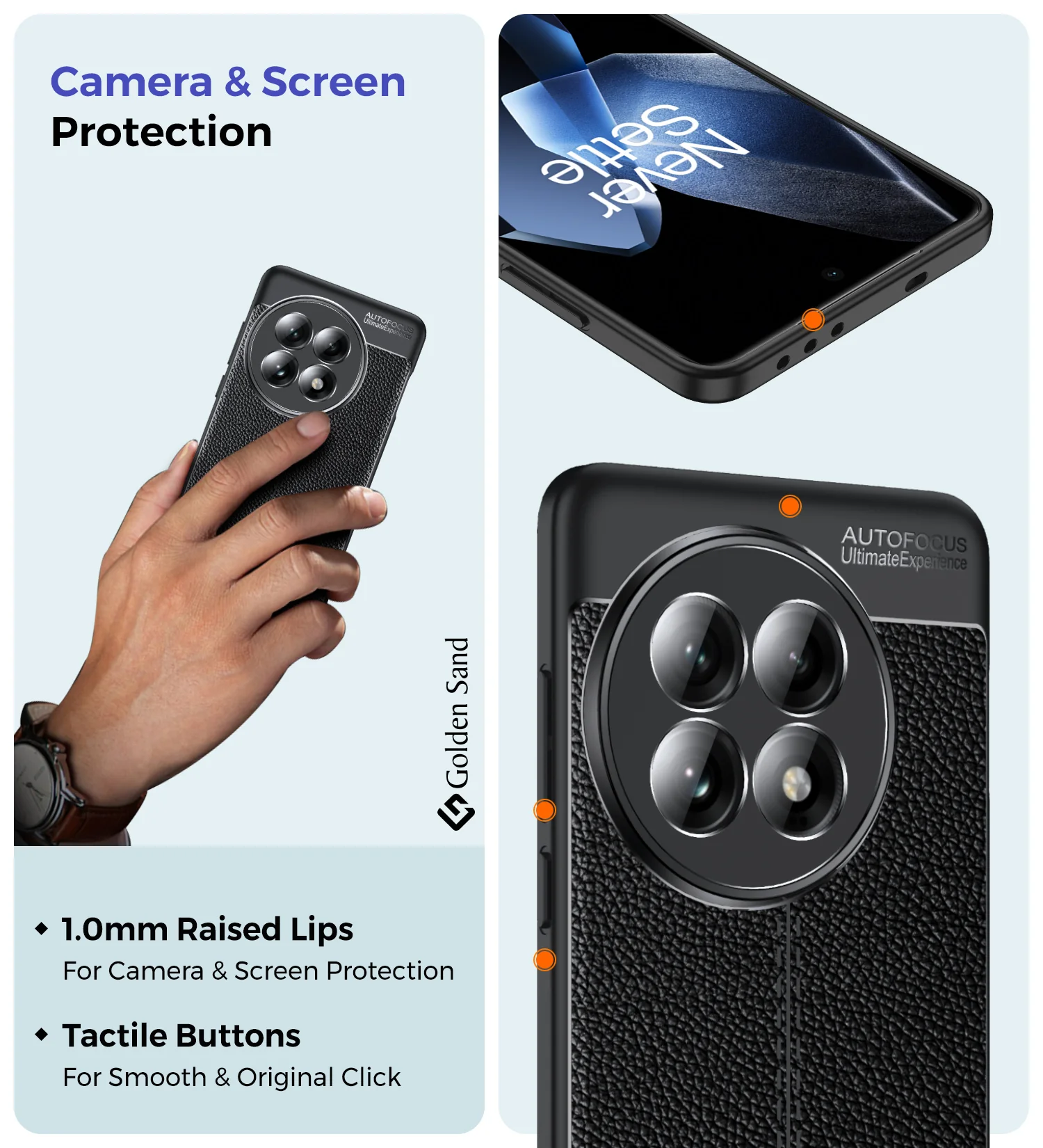 OnePlus 13 5G (6.82 inch) Back Cover | Vegan Leather Series, Black - Image 3