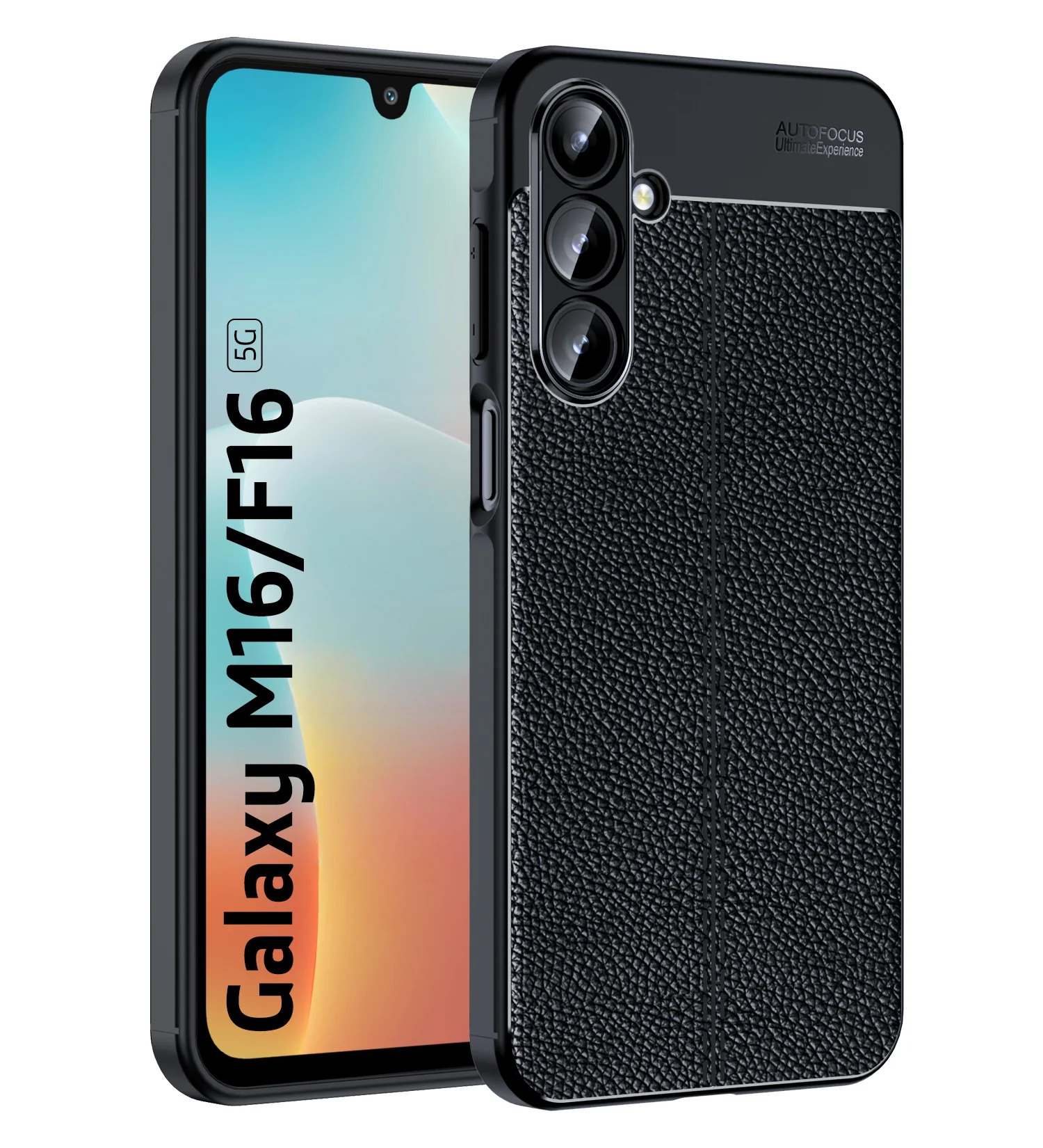 Samsung Galaxy M16 5G, Samsung Galaxy F16 5G (6.7 inch) Back Cover | Vegan Leather Series, Black