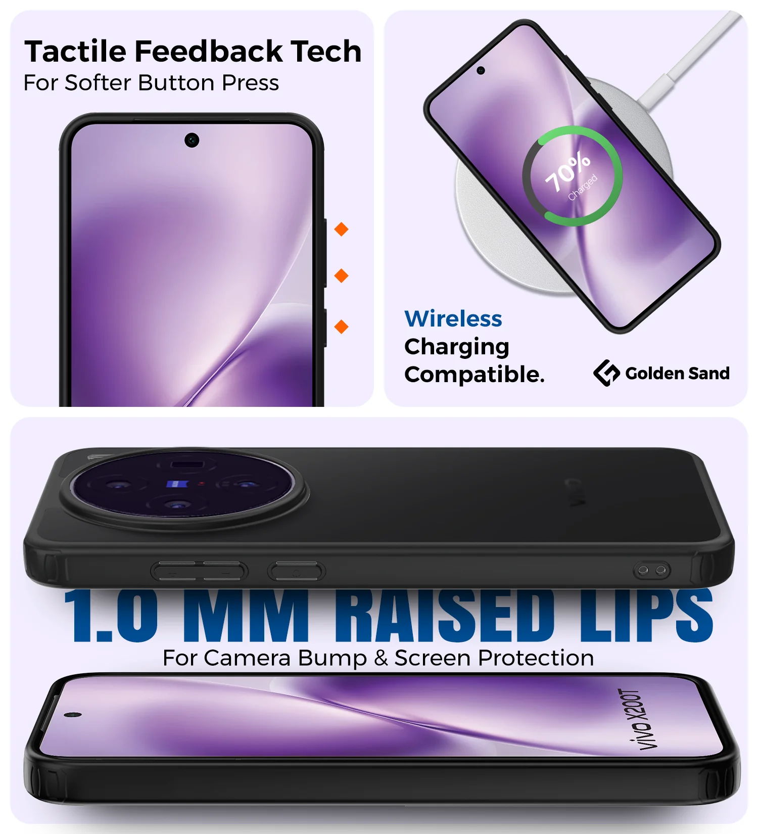 Vivo X200T 5G (6.67 inch) Back Cover | Rugged Frosted Series, Stellar Black - Image 3
