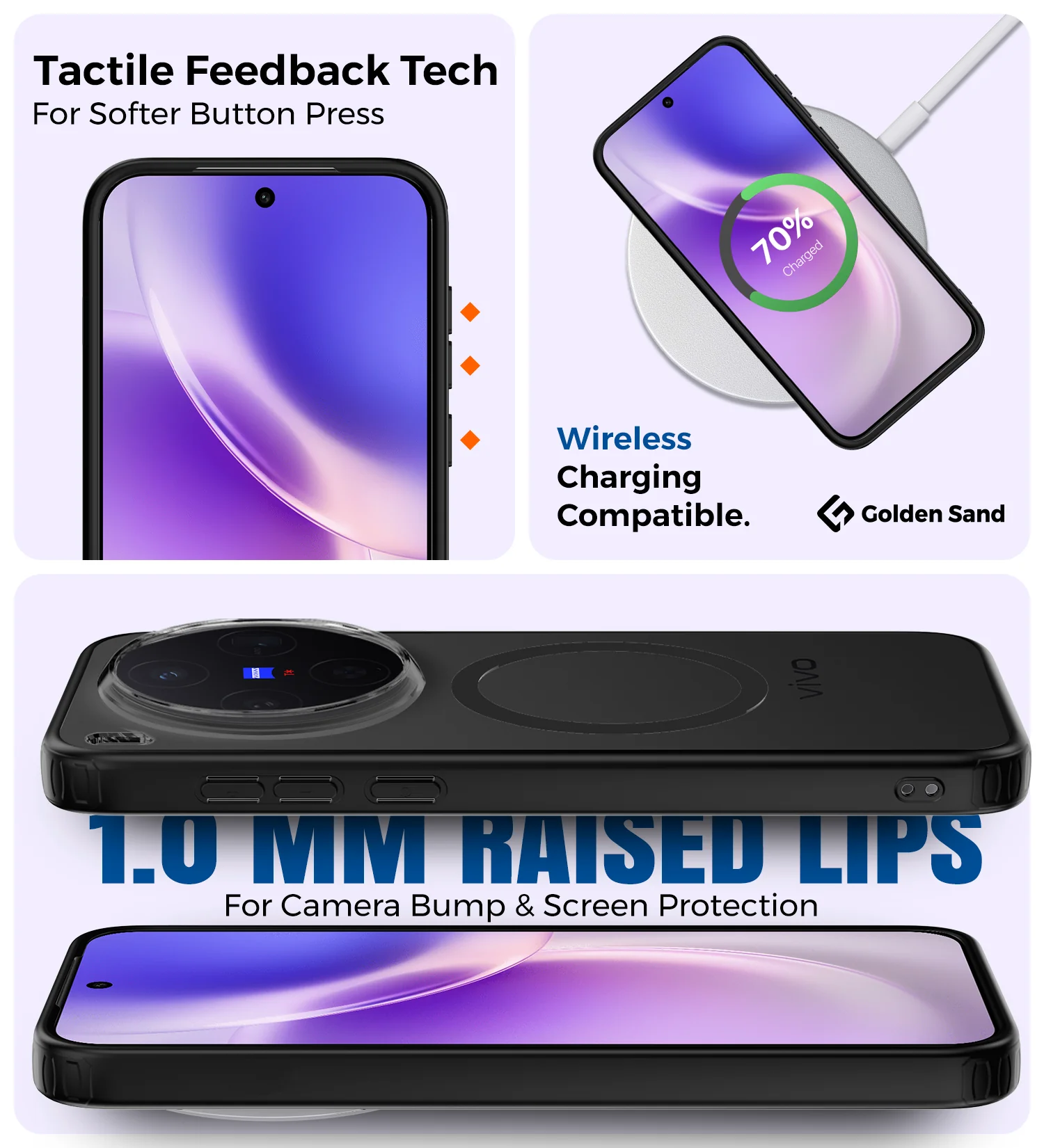 Vivo X300 5G (6.31 inch) Back Cover | Rugged Frosted MagSnap Series, Phantom Black - Image 3