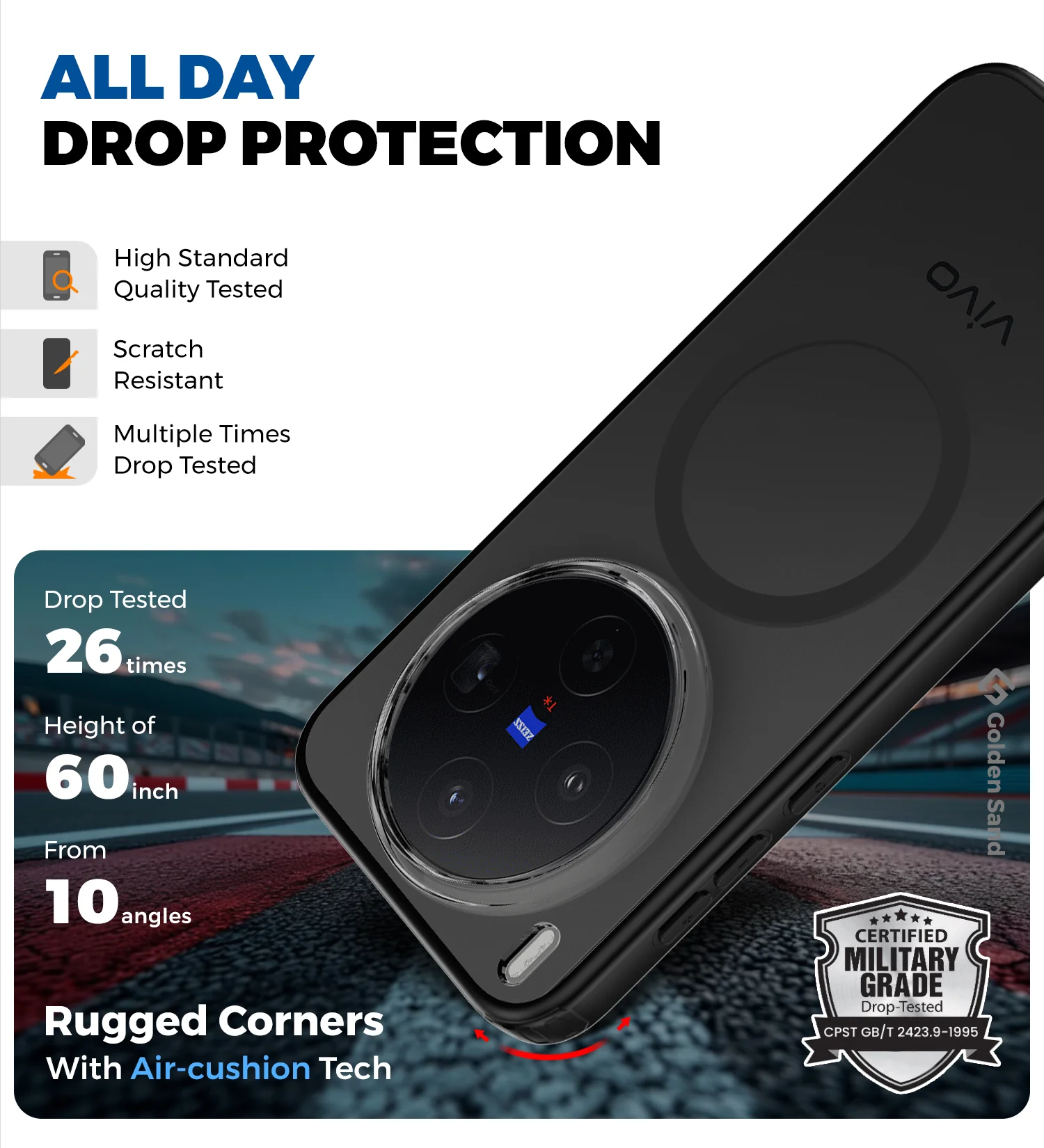 Vivo X300 5G (6.31 inch) Back Cover | Rugged Frosted MagSnap Series, Phantom Black - Image 4